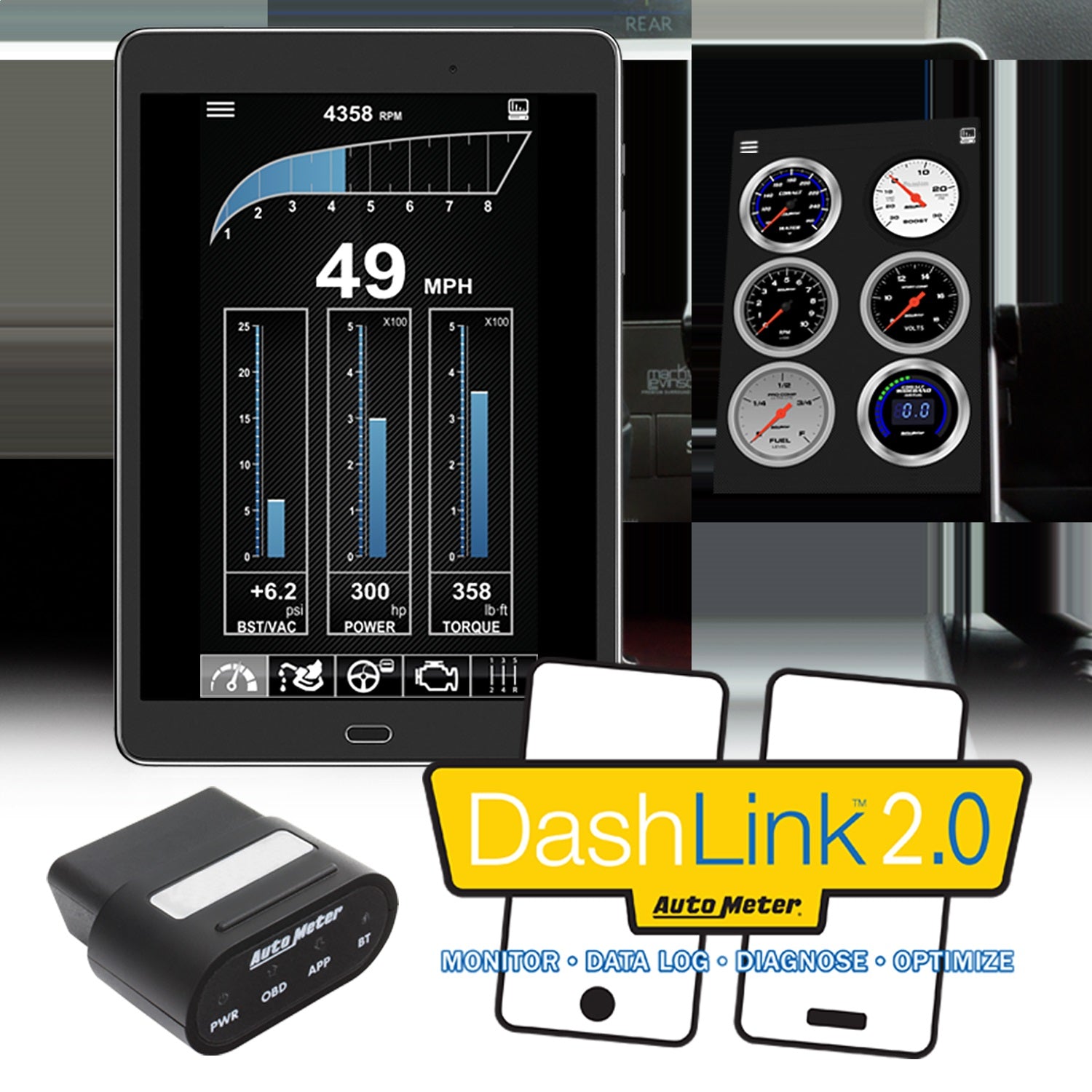AutoMeter 6036 OBD-II WIRELESS DATA MODULE; BLUETOOTH; FOR ANDROID AND APPLE IOS DEVICES; DASHL AutoMeter 6036