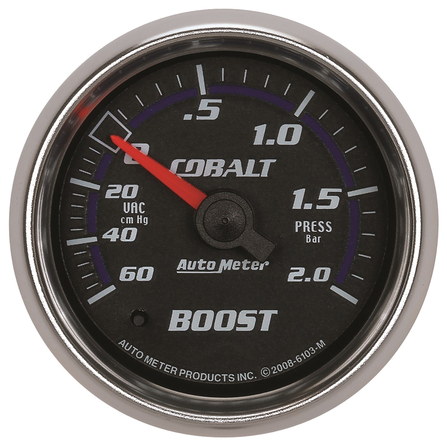 AutoMeter 6103-M GAUGE; VAC/BOOST; 2 1/16in.; 60CMHG-2.0BAR; MECHANICAL; COBALT AutoMeter 6103-M