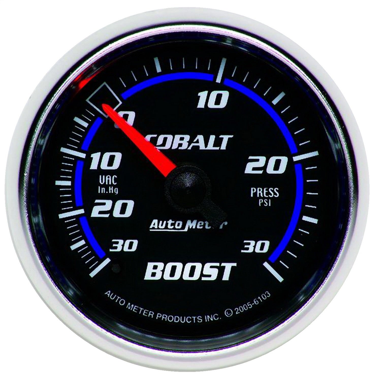 AutoMeter 6103 GAUGE; VAC/BOOST; 2 1/16in.; 30INHG-30PSI; MECHANICAL; COBALT AutoMeter 6103