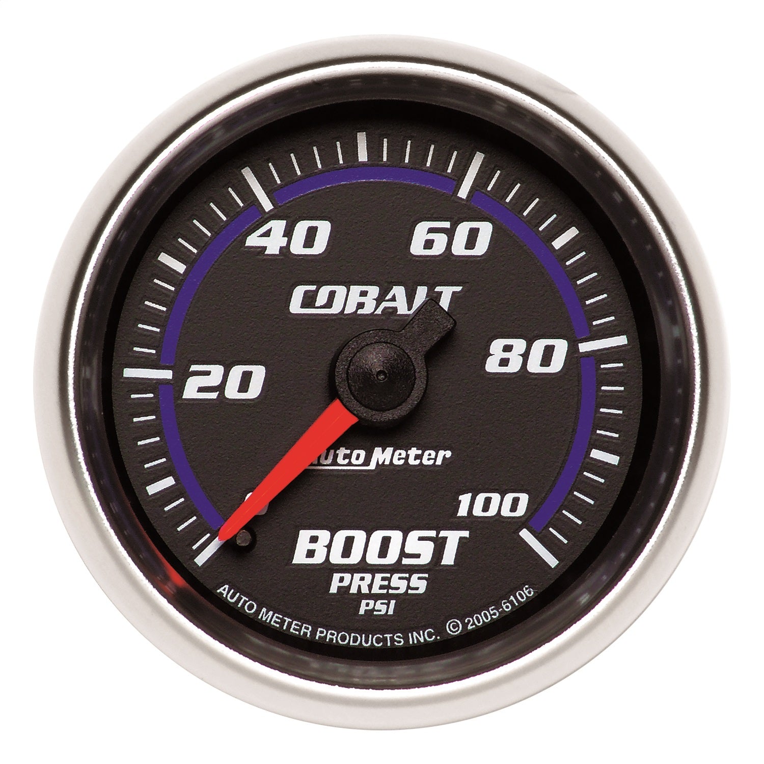 AutoMeter 6106 GAUGE; BOOST; 2 1/16in.; 100PSI; MECHANICAL; COBALT AutoMeter 6106