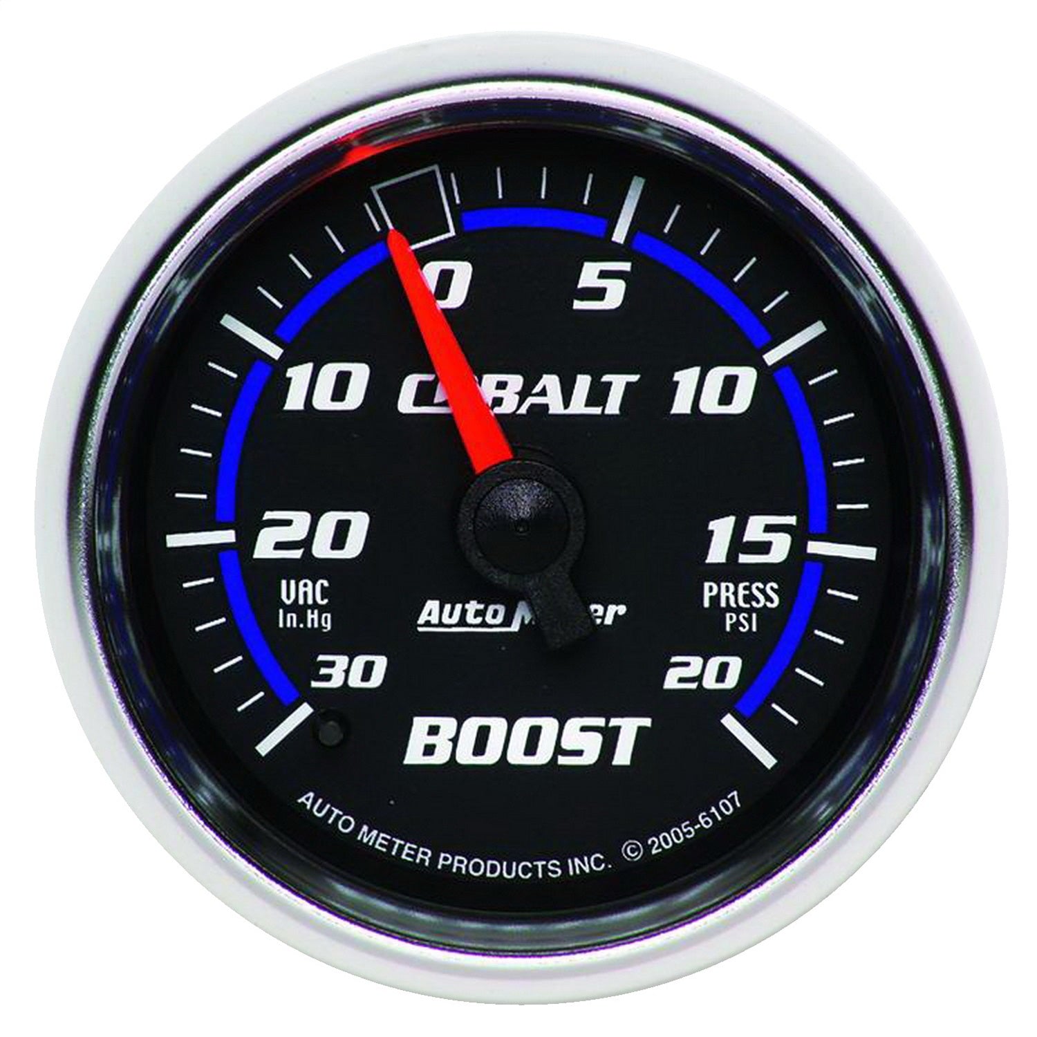 AutoMeter 6107 GAUGE; VAC/BOOST; 2 1/16in.; 30INHG-20PSI; MECHANICAL; COBALT AutoMeter 6107