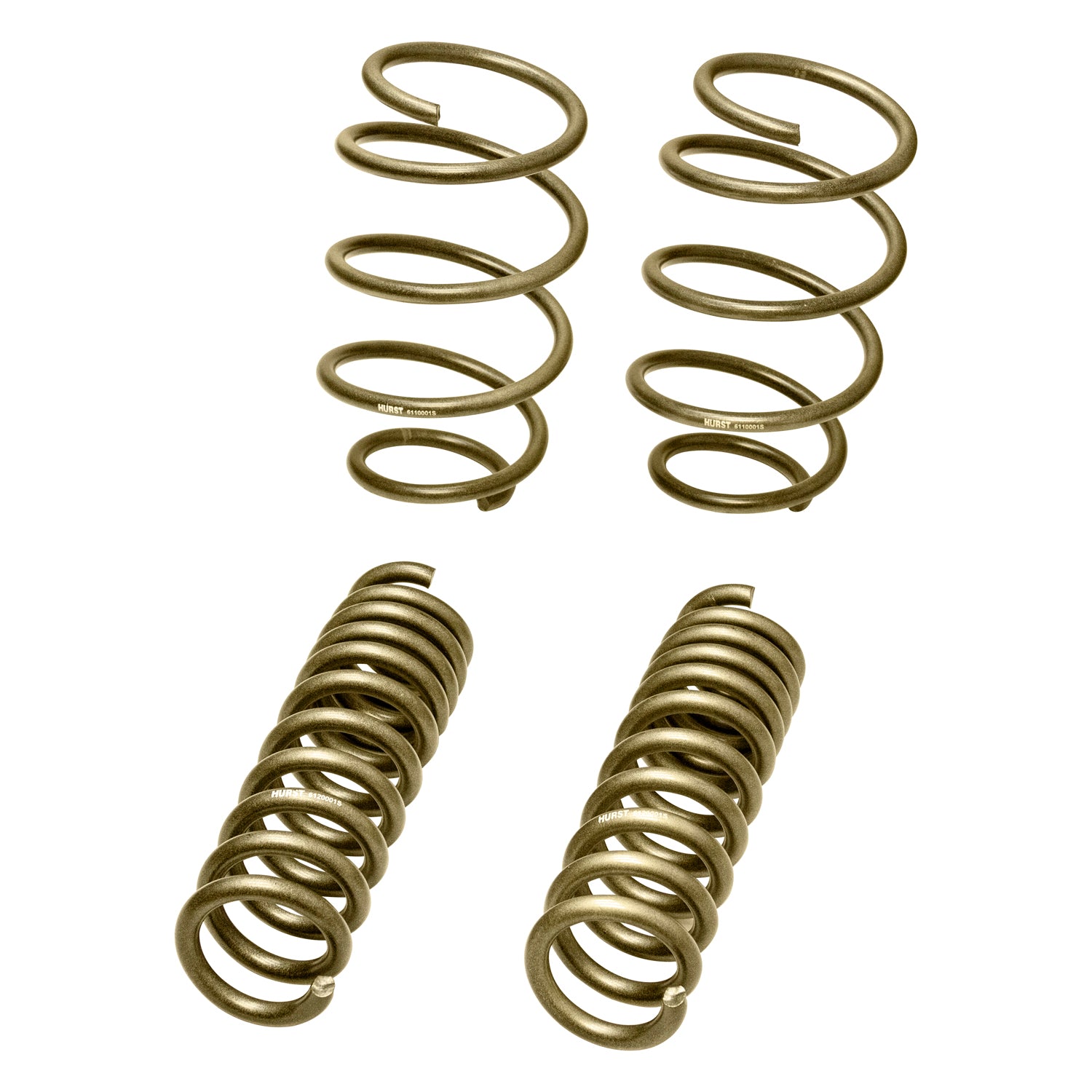 Hurst 6130001 Spring Kit; Stage One; Front and Rear; 1 in. Drop; Hurst Gold Finish; Hurst 6130001