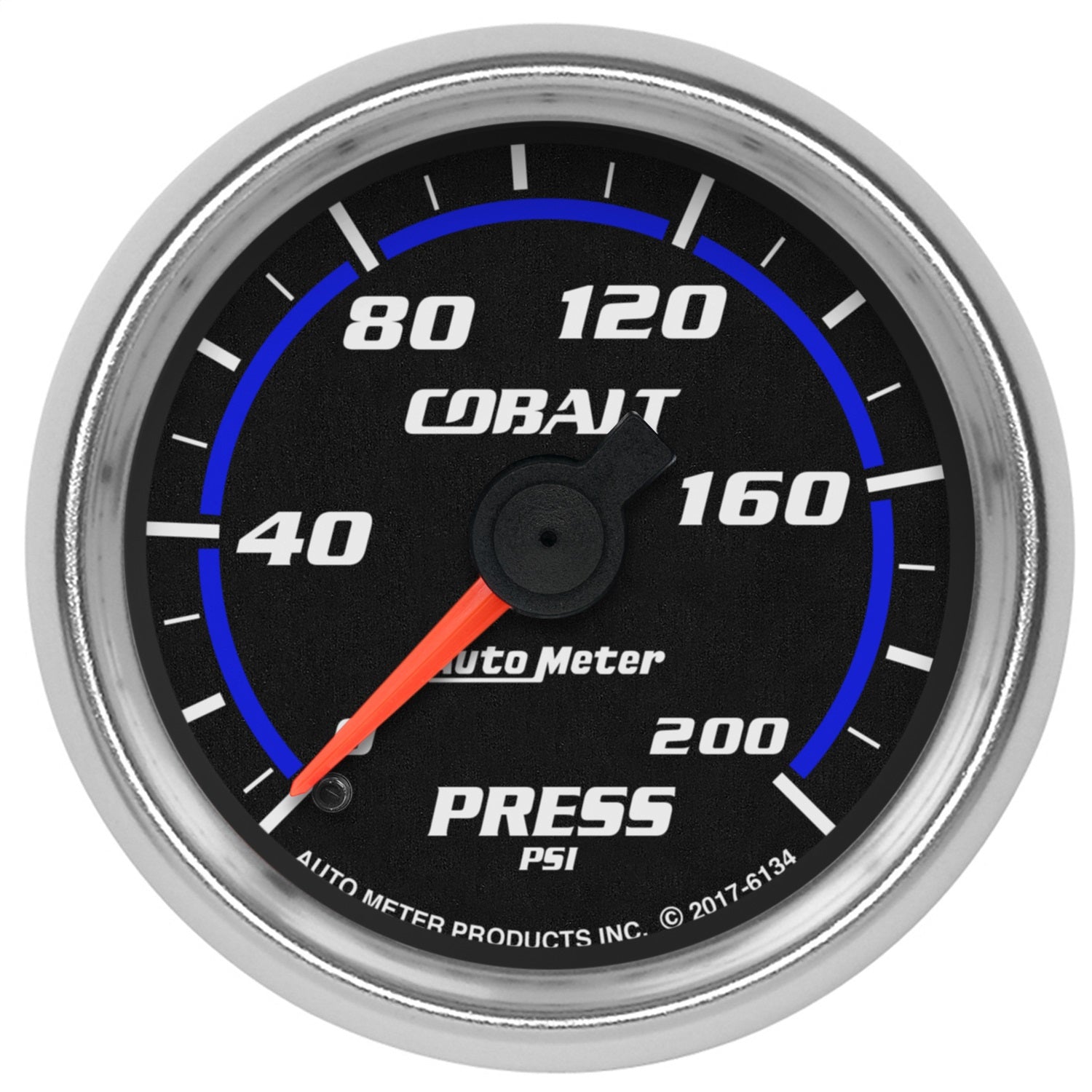 AutoMeter 6134 GAUGE; PRESSURE; 2 1/16in.; 200PSI; MECHANICAL; COBALT AutoMeter 6134