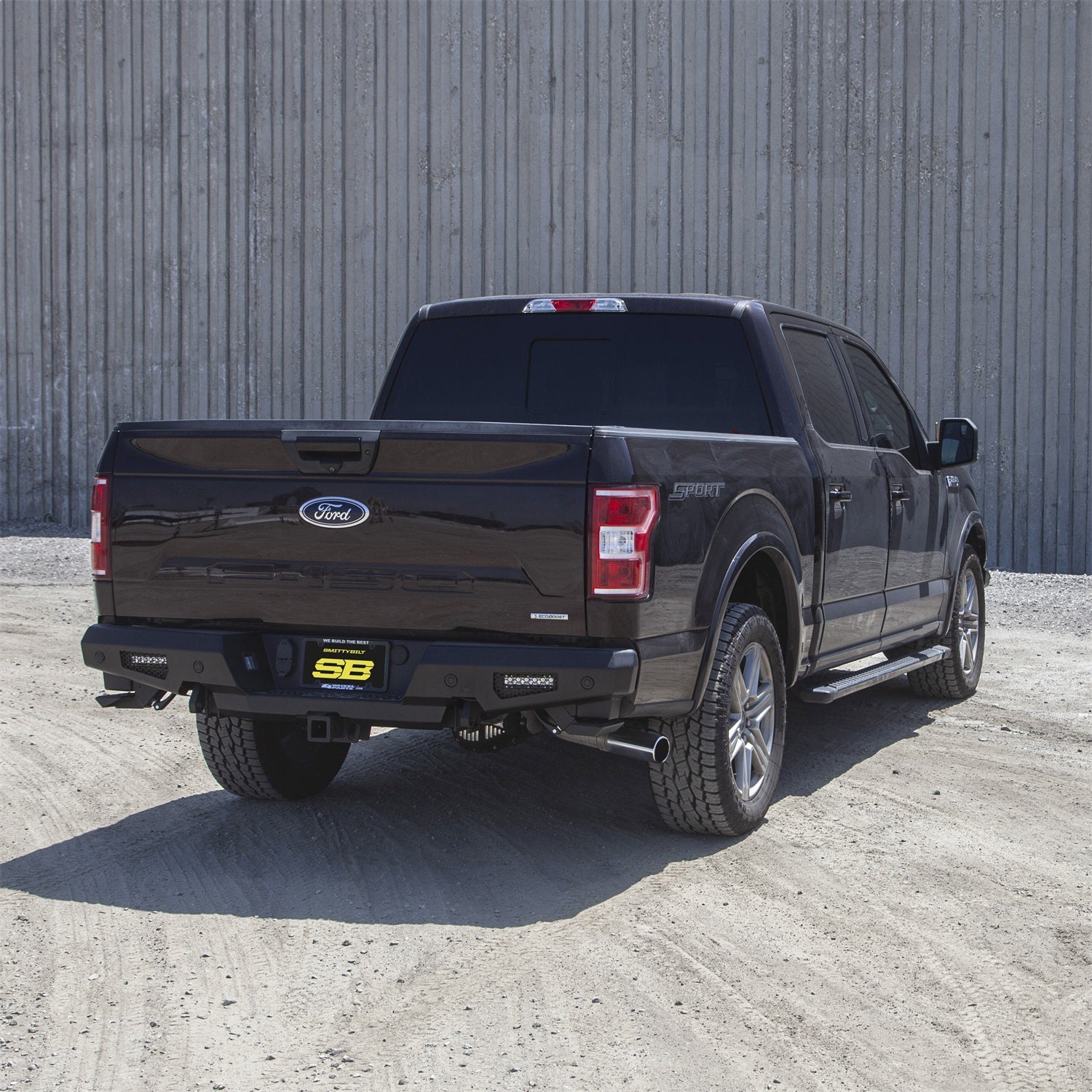 M1A2 Rear Bumper; Incl. 2-6 in. Light Bars/Adjustable Steps; Smittybilt 614933