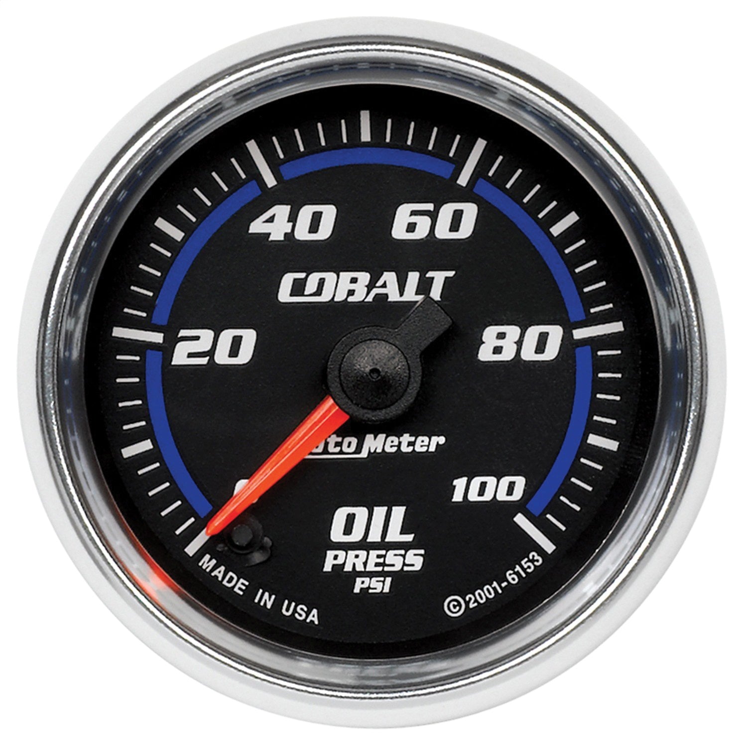 AutoMeter 6153 GAUGE; OIL PRESSURE; 2 1/16in.; 100PSI; DIGITAL STEPPER MOTOR; COBALT AutoMeter 6153