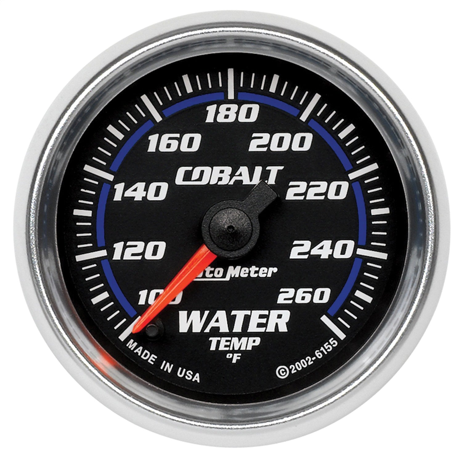 AutoMeter 6155 GAUGE; WATER TEMP; 2 1/16in.; 100-260deg.F; DIGITAL STEPPER MOTOR; COBALT AutoMeter 6155