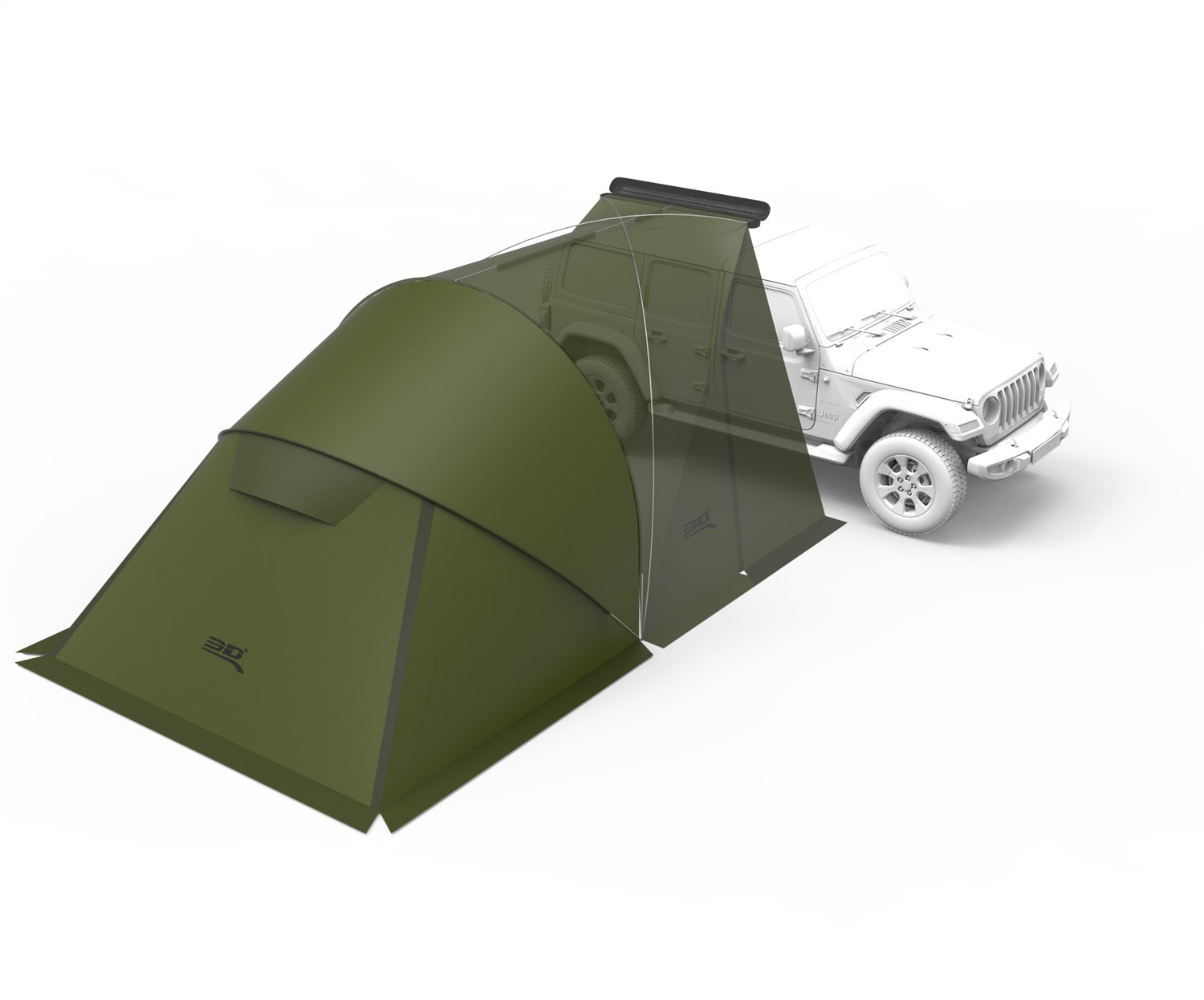 3D MAXpider 6161A-AG Awning; Army Green; Compatible w/ Modular Car Awning Annex Tent; 3D MAXpider 6161A-AG