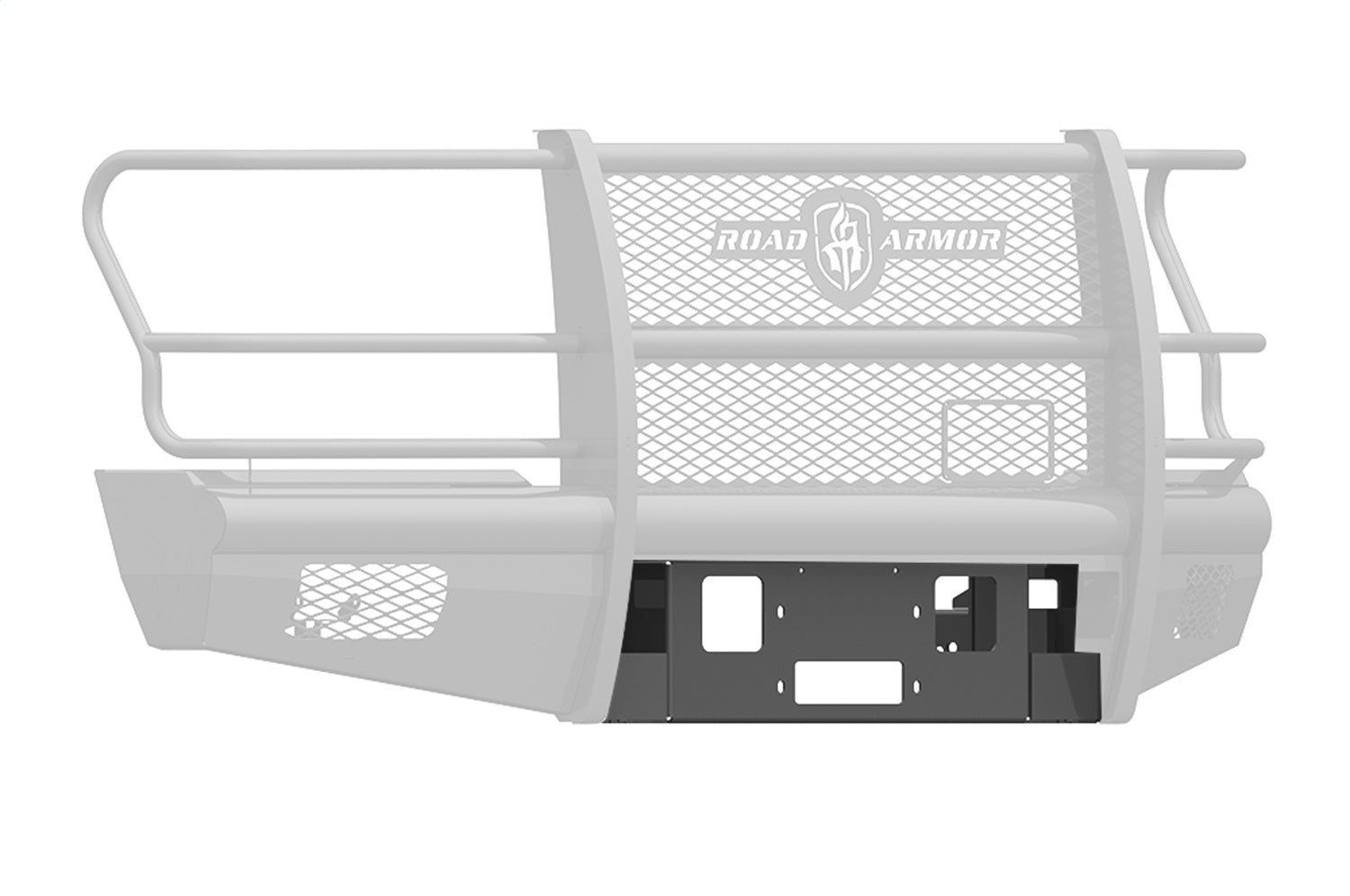 Road Armor 617V-WP Vaquero Winch Plates; Front; Satin Black; Road Armor 617V-WP