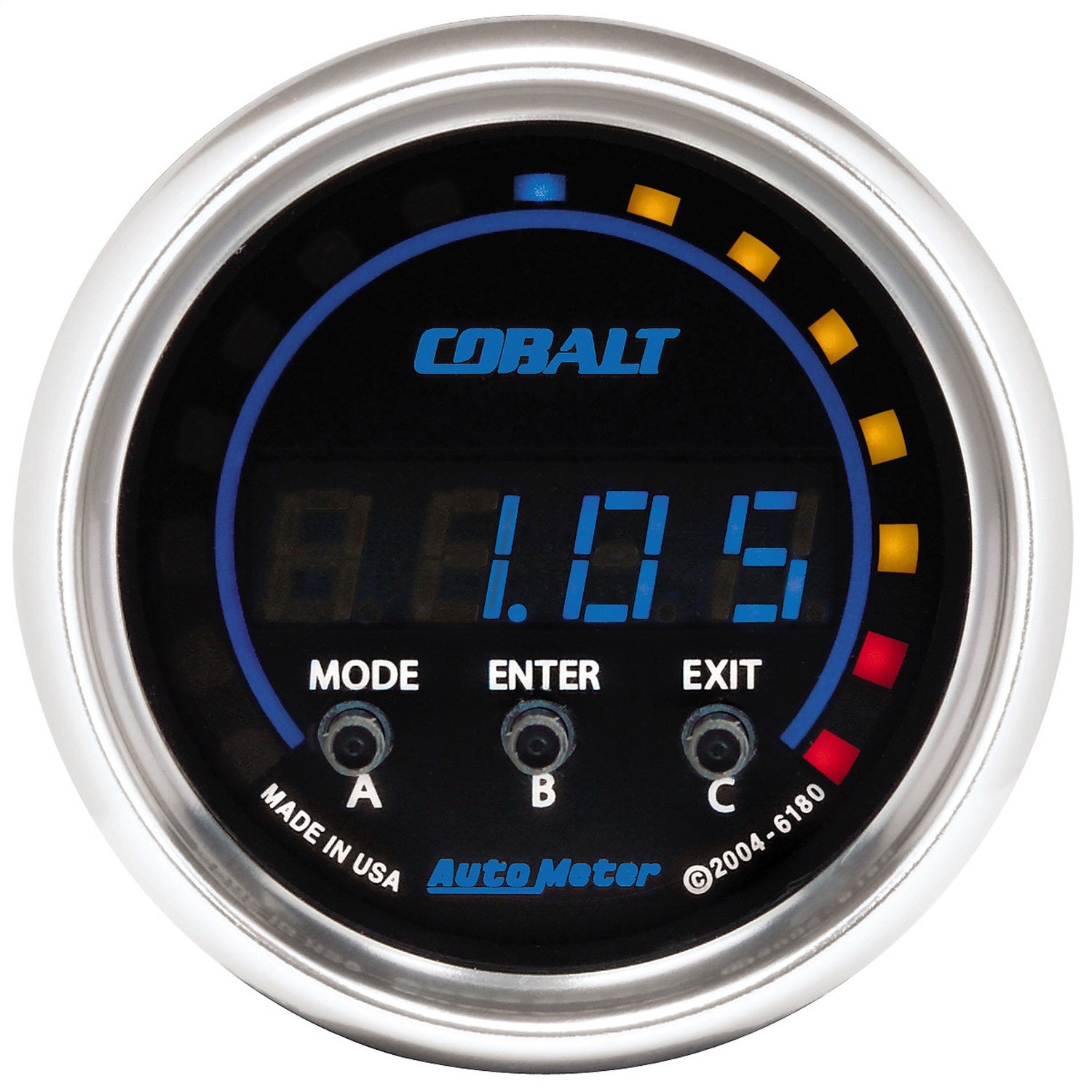 AutoMeter 6180 GAUGE; PERFORM METER; 2 1/16in.; 1/4 MILE/HP/0-60/60-0/G FORCES; DIGITAL; COBALT AutoMeter 6180