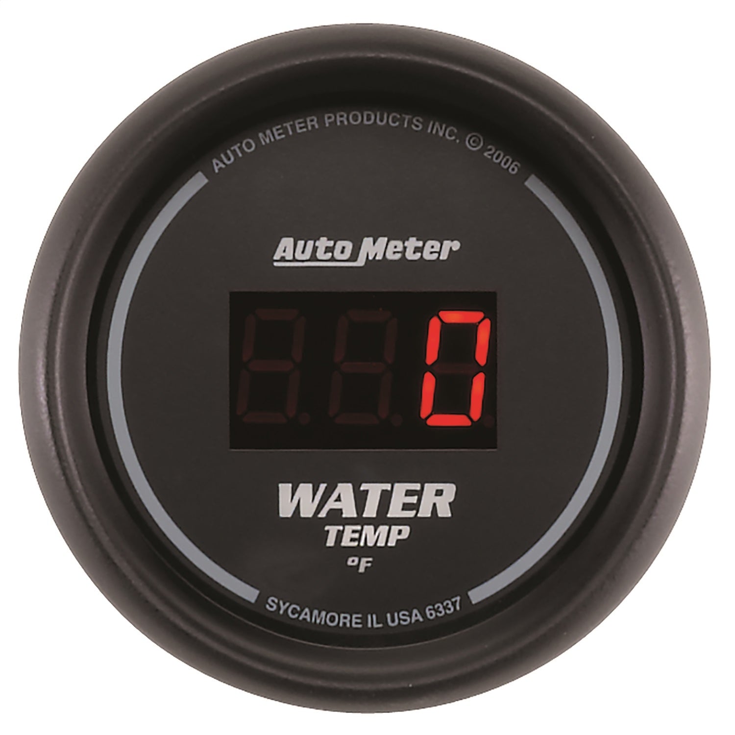AutoMeter 6337 GAUGE; WATER TEMP; 2 1/16in.; 340deg.F; DIGITAL; BLACK DIAL W/RED LED AutoMeter 6337