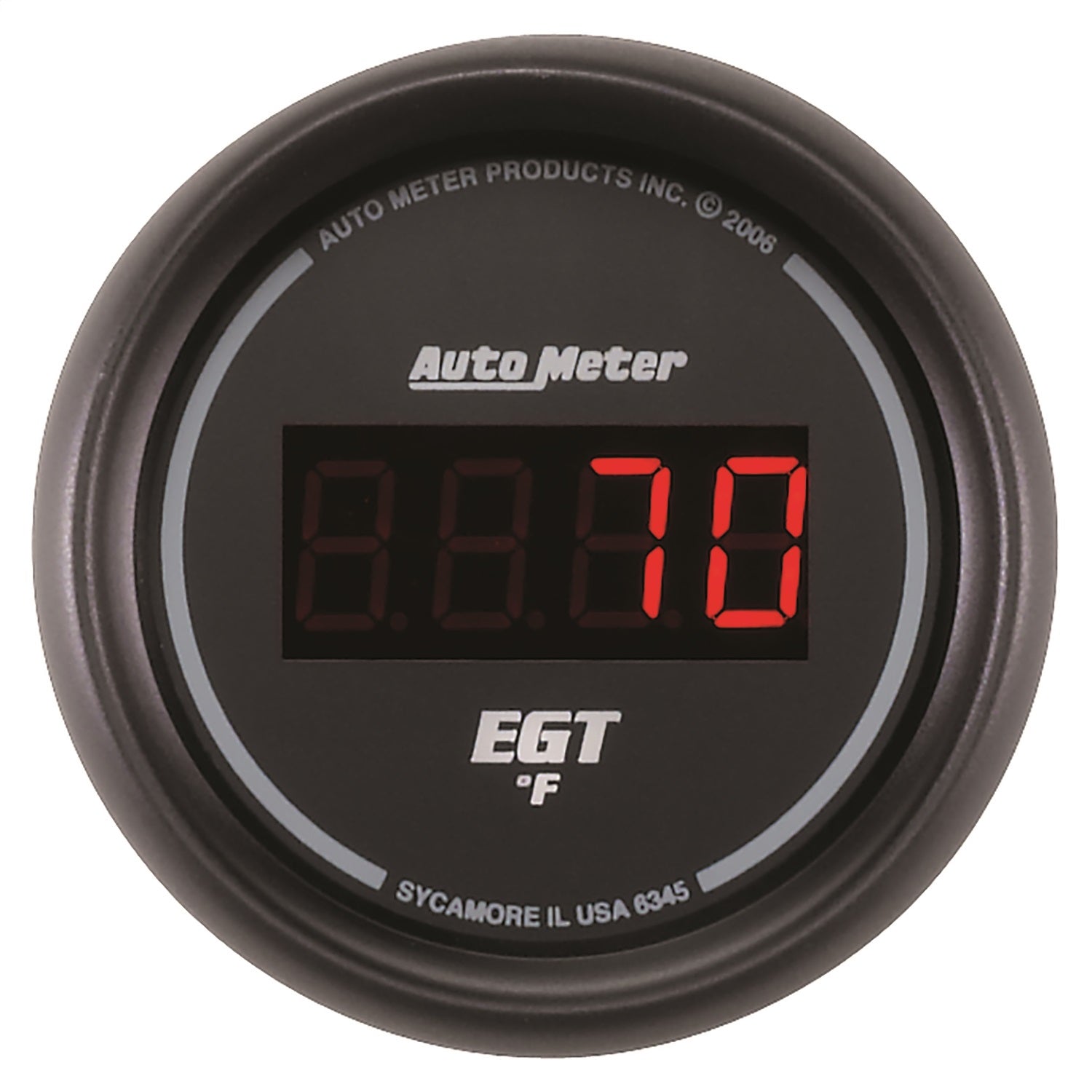 AutoMeter 6345 GAUGE; PYROMETER (EGT); 2 1/16in.; 1600deg.F; DIGITAL; BLACK DIAL W/RED LED AutoMeter 6345