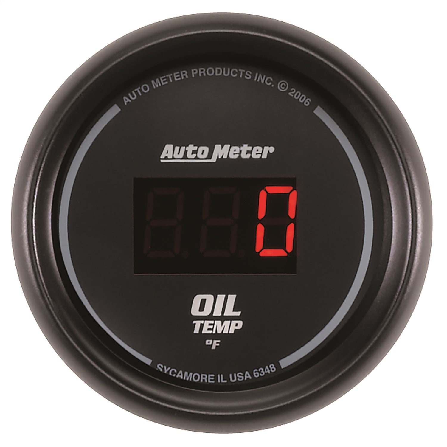 AutoMeter 6348 GAUGE; OIL TEMP; 2 1/16in.; 340deg.F; DIGITAL; BLACK DIAL W/RED LED AutoMeter 6348