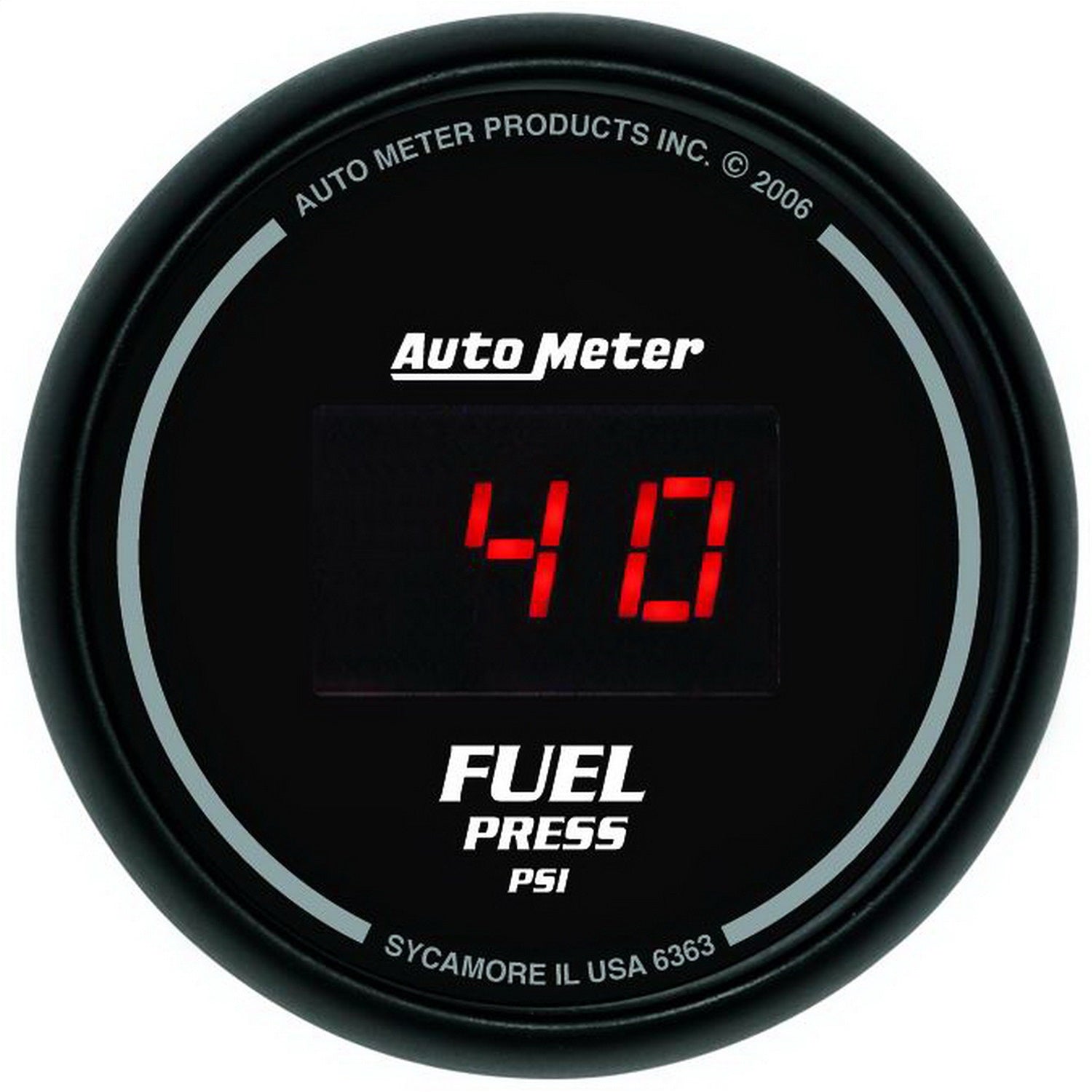AutoMeter 6363 GAUGE; FUEL PRESSURE; 2 1/16in.; 100PSI; DIGITAL; BLACK DIAL W/RED LED AutoMeter 6363