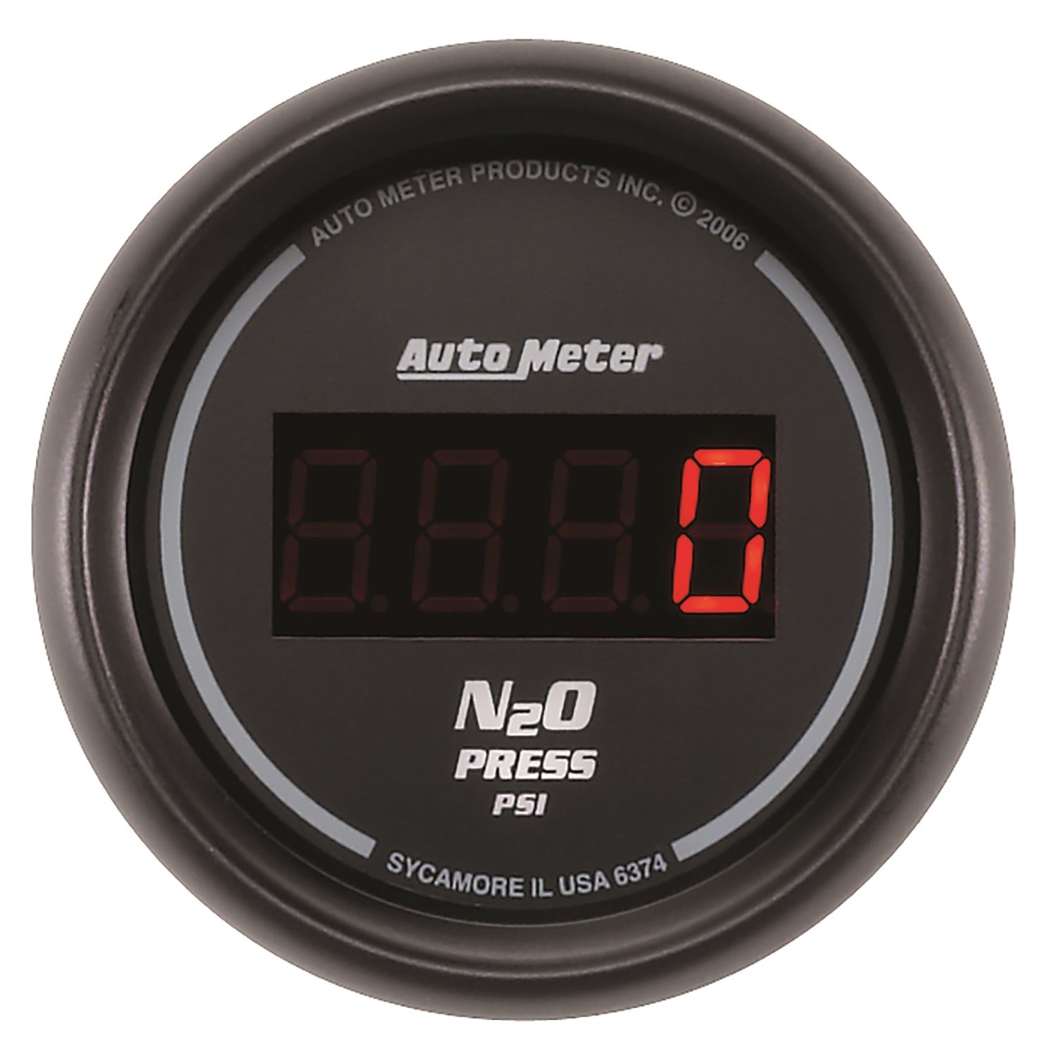 AutoMeter 6374 GAUGE; NITROUS PRESSURE; 2 1/16in.; 1600PSI; DIGITAL; BLACK DIAL W/RED LED AutoMeter 6374