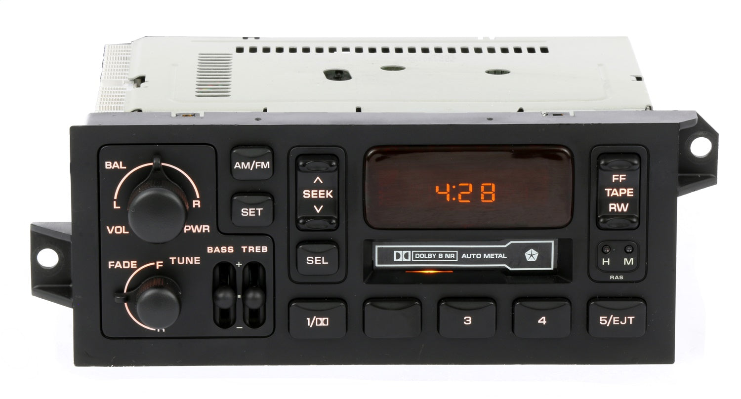 1 Factory Radio 638-00956A-NOA AM FM Radio Cassette Player; Remanufactured; Black; OE Part Number: P56038937AB; 1 Factory Radio 638-00956A-NOA