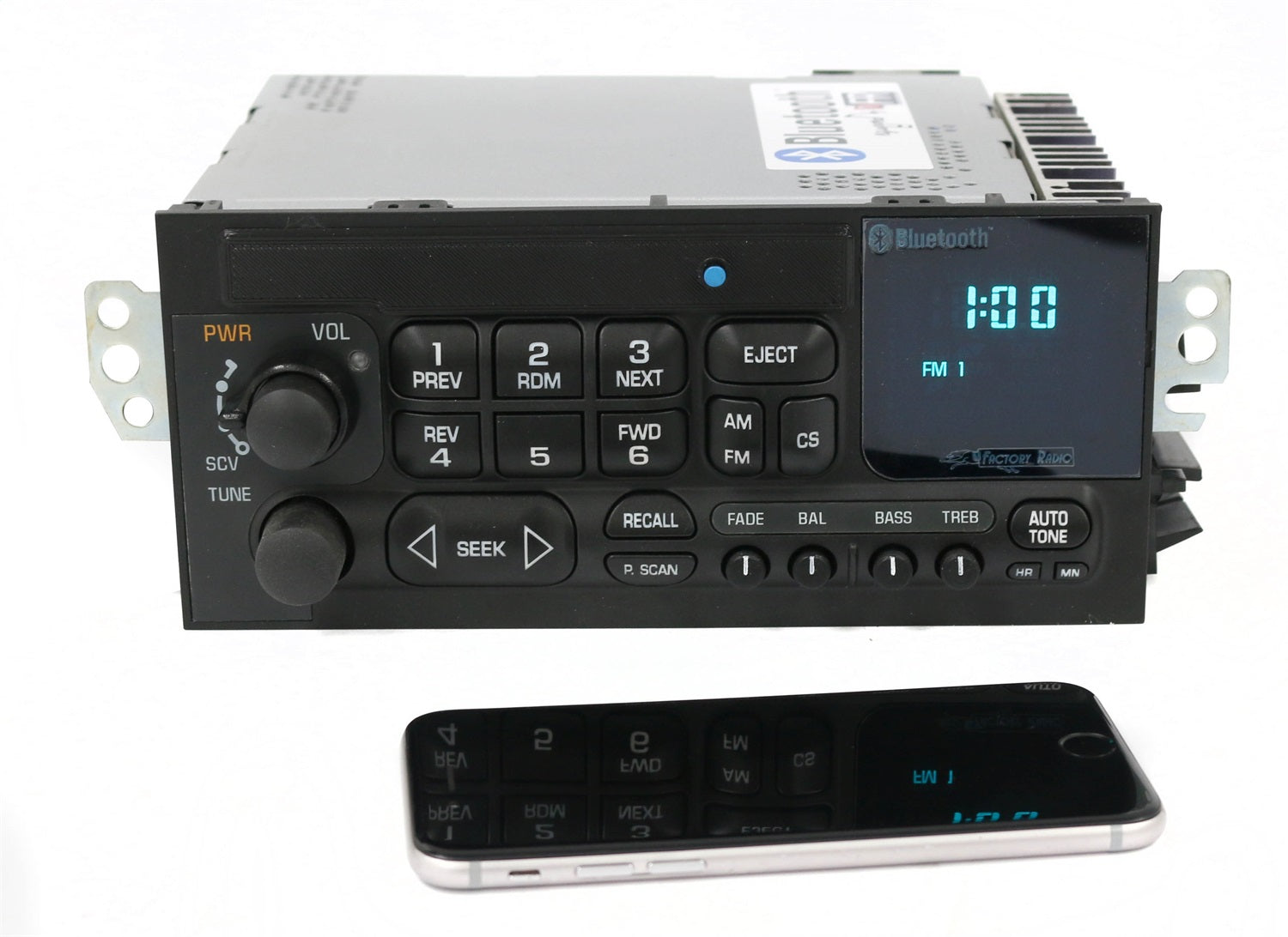 1 Factory Radio 638-01007-BT AM FM Radio; New; Black; Bluetooth; OE Part Number: 638-01007-BT; 1 Factory Radio 638-01007-BT