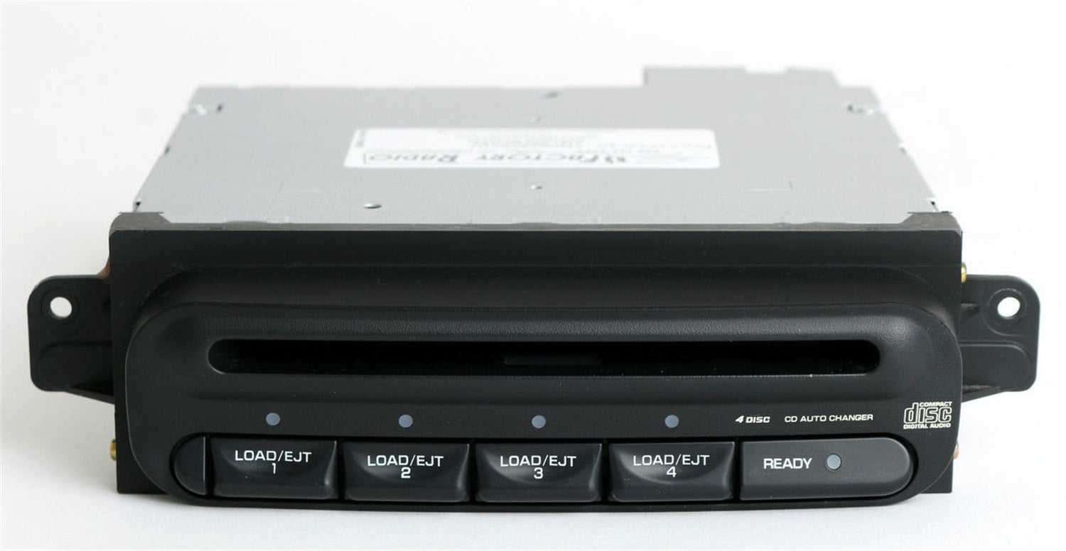 1 Factory Radio 638-01245-NOA 4 Disc CD Auto Changer; Remanufactured; Black; OE Part Number: P56038531AD; 1 Factory Radio 638-01245-NOA