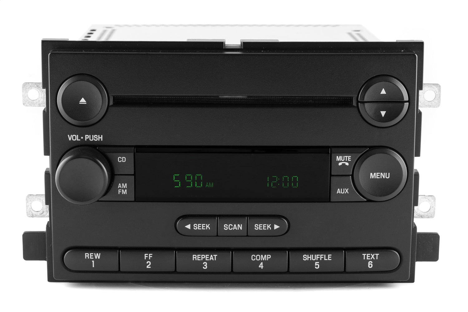 1 Factory Radio 638-02080-NOA AM/FM Radio CD Player; Remanufactured; Black; OE Part Number: 6F9T-18C869-AF; 1 Factory Radio 638-02080-NOA