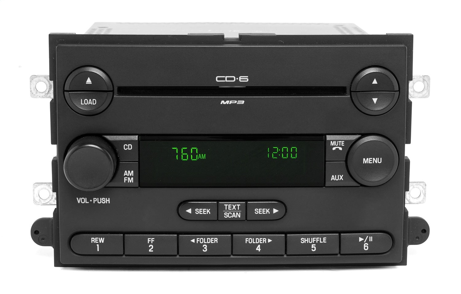 1 Factory Radio 638-02188-NOA AM/FM Radio CD Player; Remanufactured; Black; OE Part Number: 6L2T-18C815-BK; 1 Factory Radio 638-02188-NOA