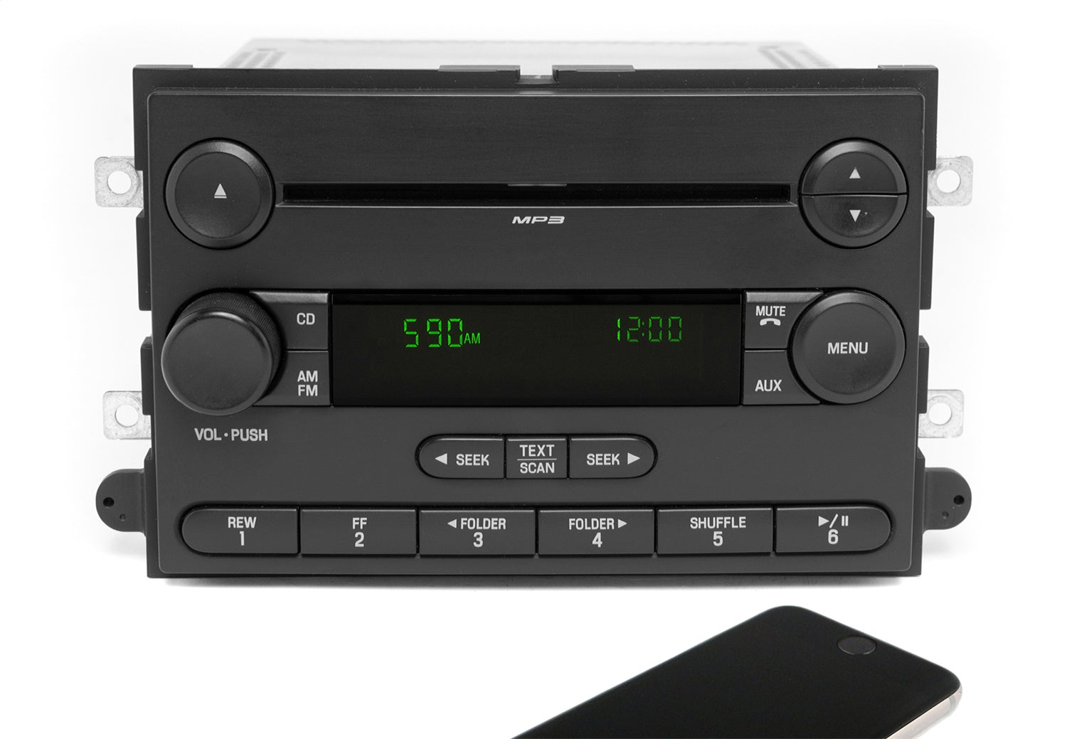 1 Factory Radio 638-02191-BT AM/FM Radio; Remanufactured; Bluetooth; Black; OE Part Number: 6L2T-18C869-AK; 1 Factory Radio 638-02191-BT
