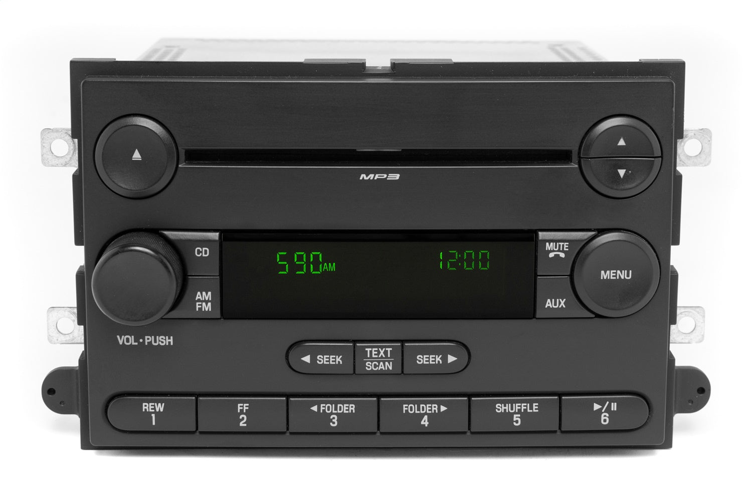 1 Factory Radio 638-02191-NOA AM/FM Radio CD Player; Remanufactured; Black; OE Part Number: 6L2T-18C869-AK; 1 Factory Radio 638-02191-NOA