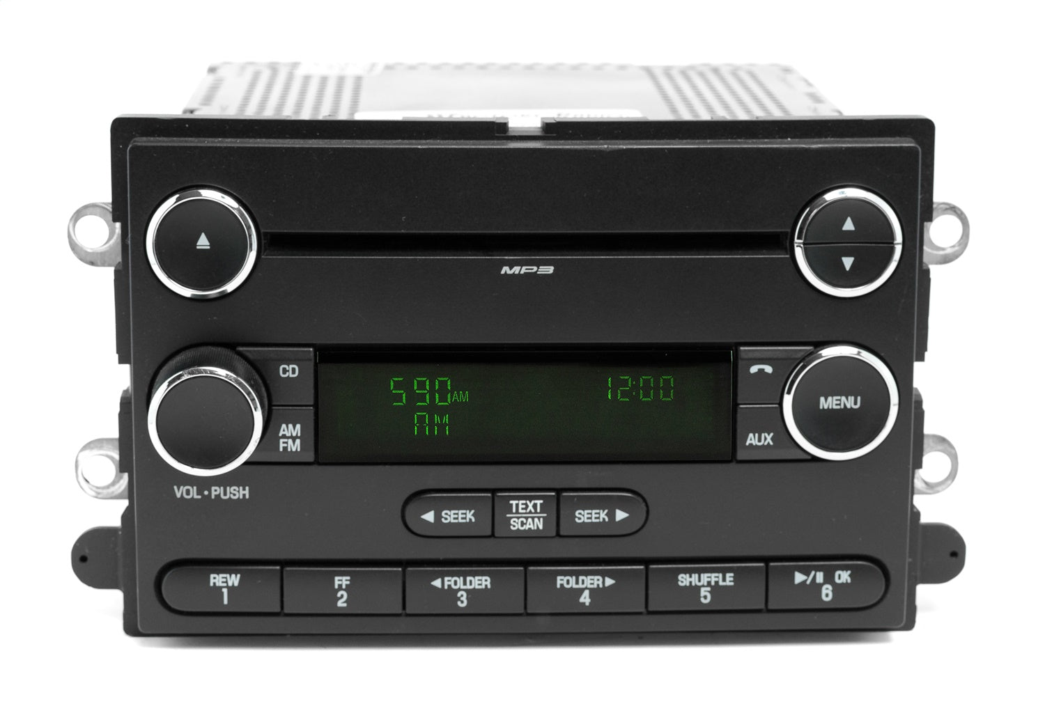 1 Factory Radio 638-02389-NOA2 AM/FM Radio CD Player; Remanufactured; Black; OE Part Number: 8G1T-18C869-FB; 1 Factory Radio 638-02389-NOA2