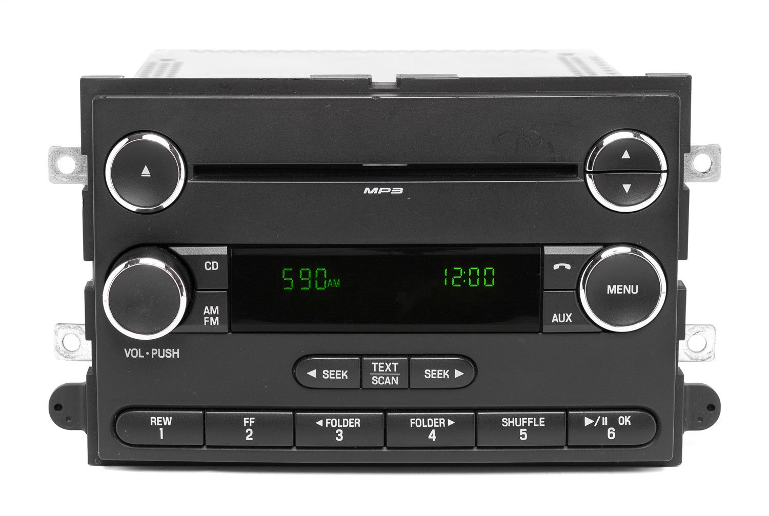 1 Factory Radio 638-02548-NOA3 AM/FM Radio CD Player; Remanufactured; Black; OE Part Number: 8E5T-18C869-BF; 1 Factory Radio 638-02548-NOA3