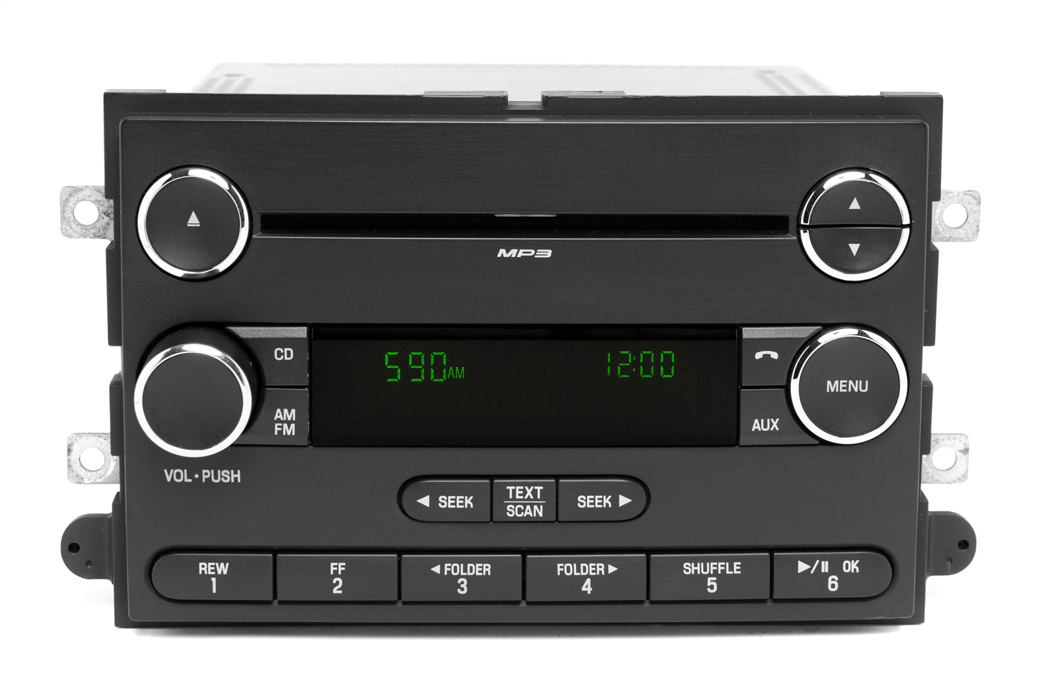 1 Factory Radio 638-03197-NOA2 AM FM CD XM Radio; Remanufactured; Black; OE Part Number: AL2T-18C869-AB; 1 Factory Radio 638-03197-NOA2