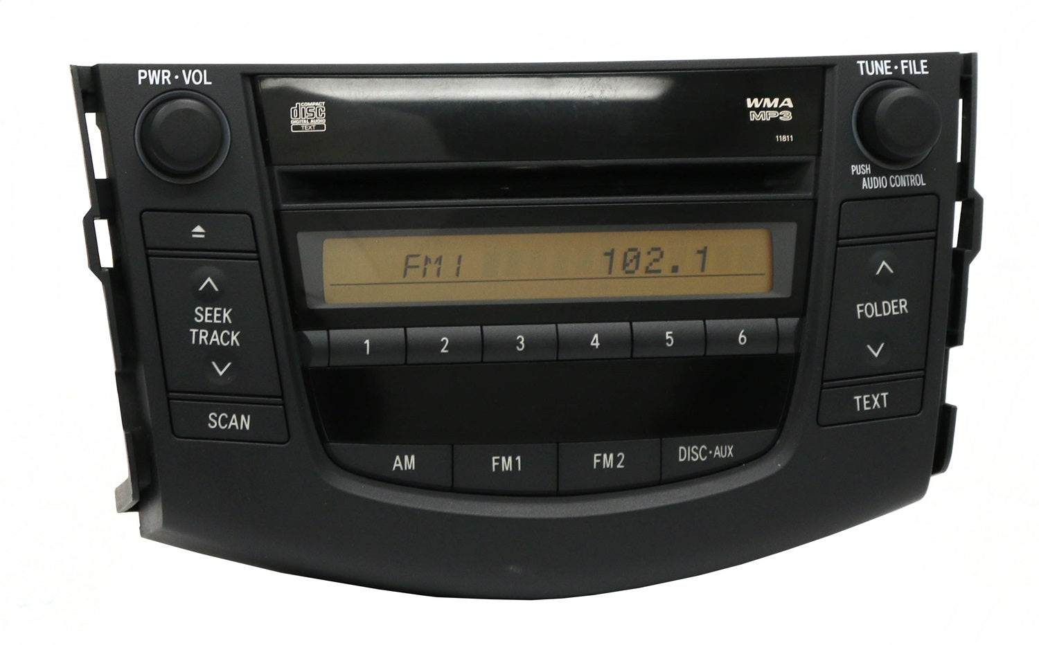 1 Factory Radio 638-50241-NOA AM FM Radio MP3 CD Player; Remanufactured; Black; OE Part Number: 86120-42160; 1 Factory Radio 638-50241-NOA