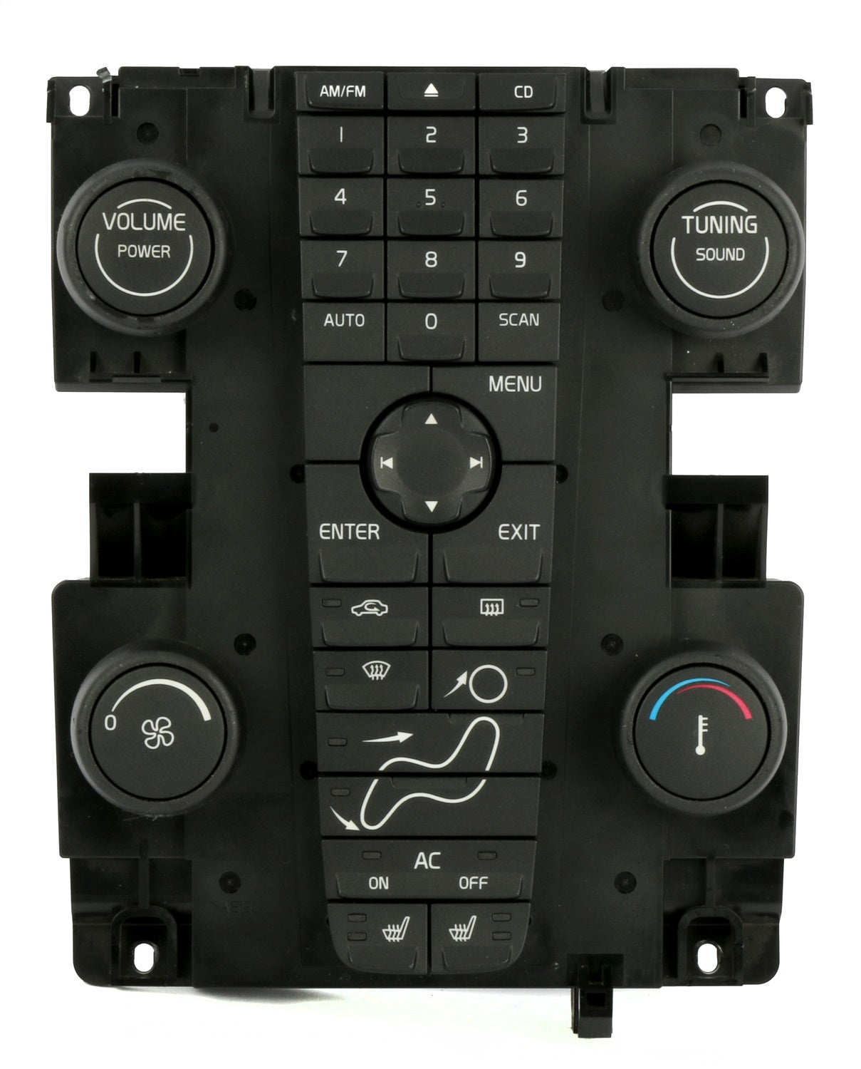 1 Factory Radio 638-50485-NOA Audio/Climate Control Panel; Remanufactured; Black; OE Part Number: 30737667; 1 Factory Radio 638-50485-NOA