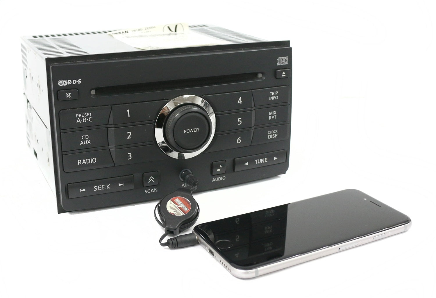 1 Factory Radio 638-50825-D AM FM Radio CD Player; Remanufactured; w/Aux; Black; OE Part Number: 28185ZE50A; 1 Factory Radio 638-50825-D