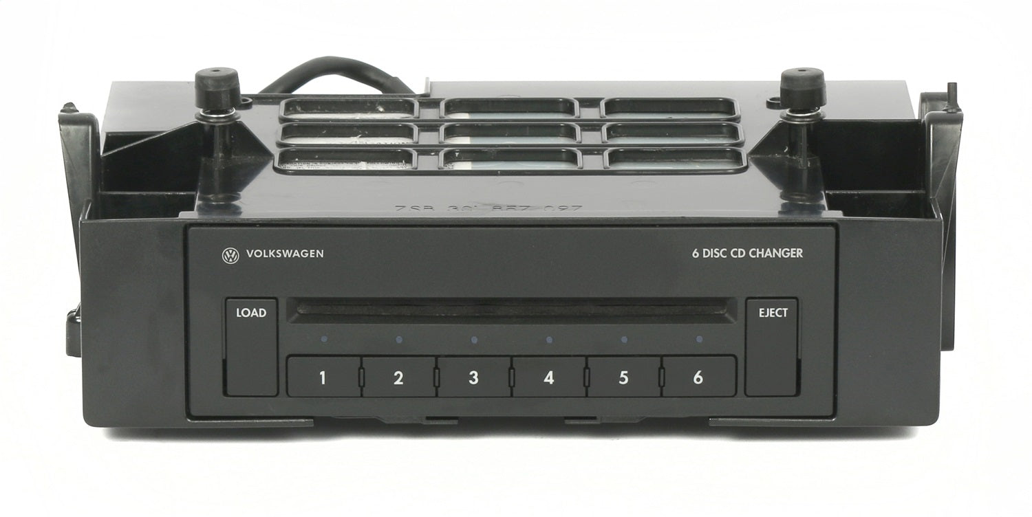 1 Factory Radio 638-52300-NOA CD Changer; Remanufactured; Black; 6 Disc; OE Part Number: 3C0035110; 1 Factory Radio 638-52300-NOA