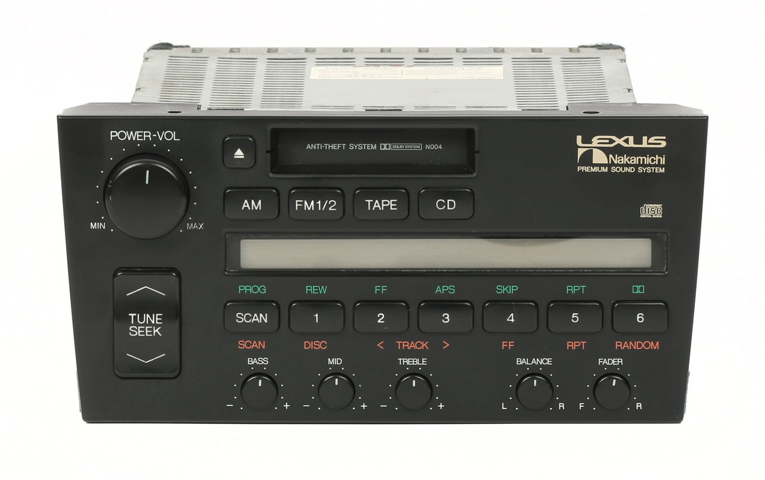 1 Factory Radio 638-56621A-NOA AM FM Radio Cassette Player; Remanufactured; Black; OE Part Number: 86120-50080; 1 Factory Radio 638-56621A-NOA