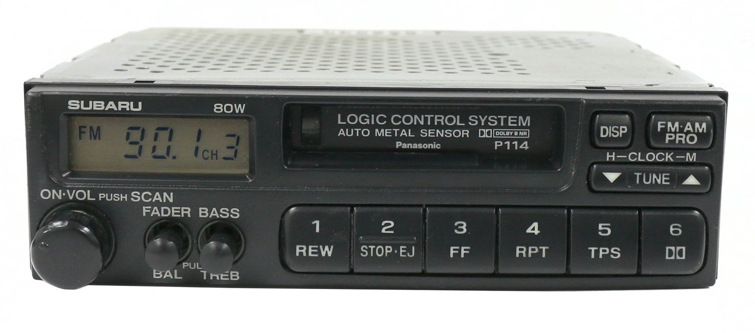 1 Factory Radio 638-57109-NOA AM FM Radio Cassette Player; Remanufactured; Black; OE Part Number: 86201AC070; 1 Factory Radio 638-57109-NOA
