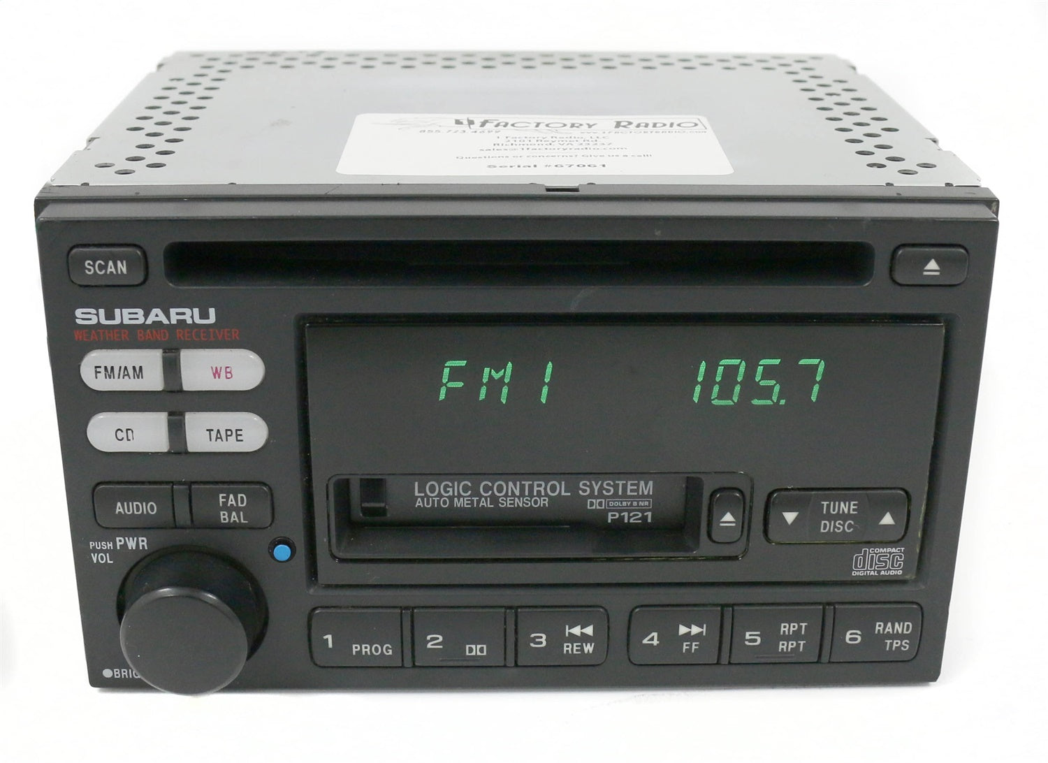 1 Factory Radio 638-57638-BT AM FM Radio CD Cassette Player 1 Factory Radio 638-57638-BT