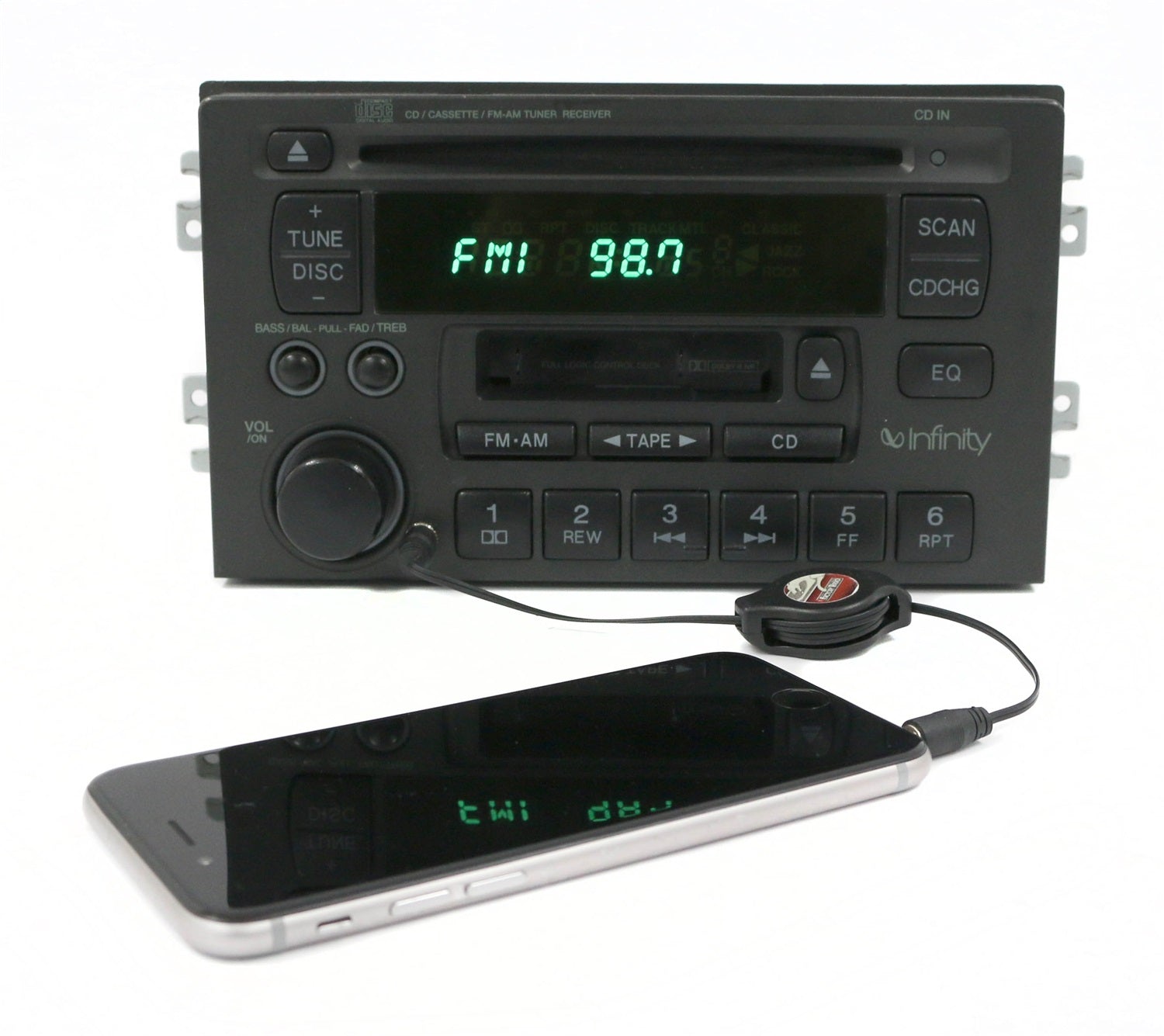 1 Factory Radio 638-58561-A-X AM FM Radio CD Cassette Player 1 Factory Radio 638-58561-A-X