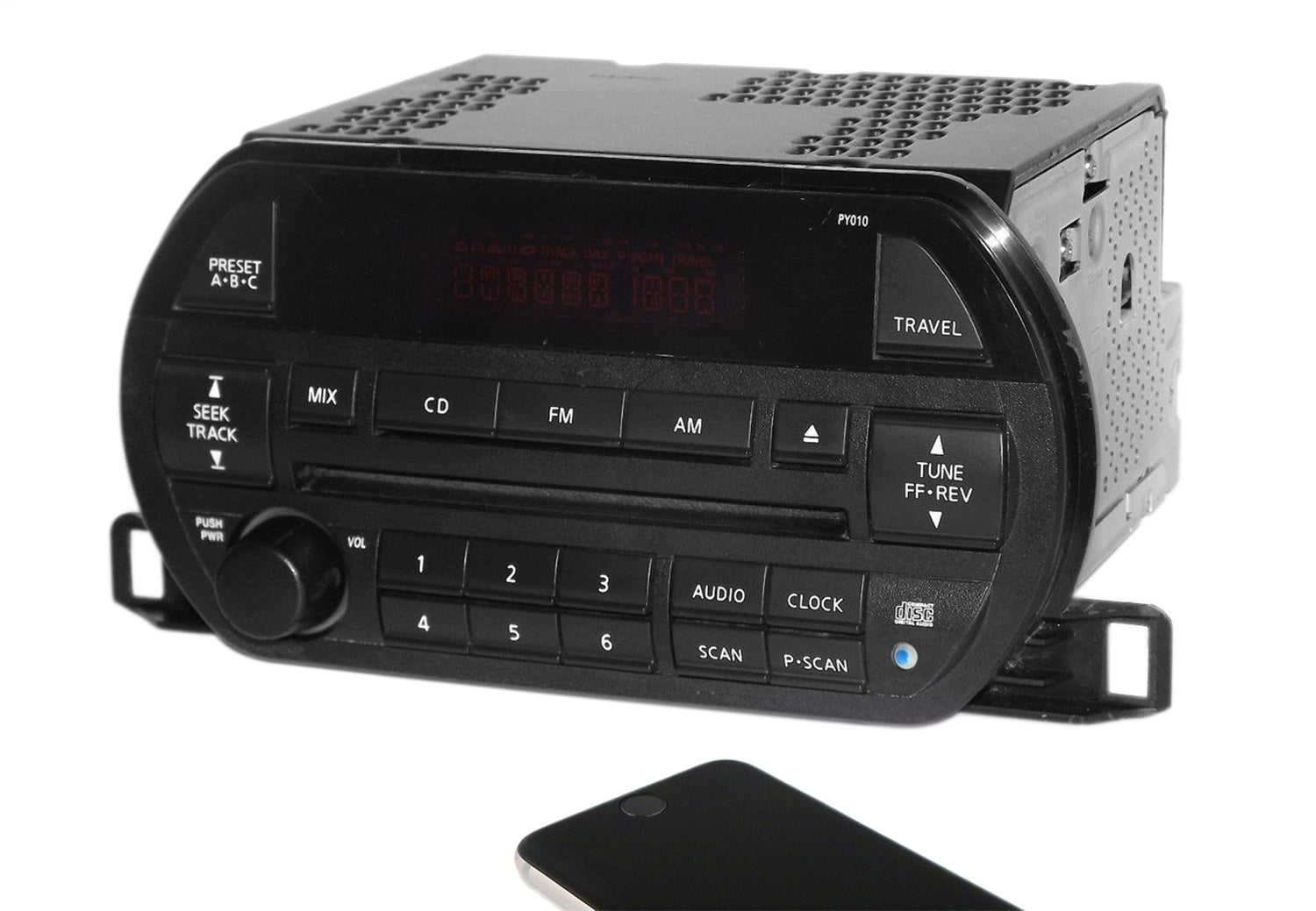 1 Factory Radio 638-59027-BT AM/FM Radio CD Player; Remanufactured; Black; OE Part Number: 281858J000; 1 Factory Radio 638-59027-BT