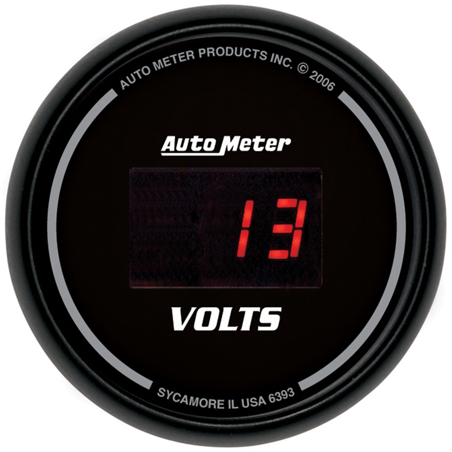 AutoMeter 6393 GAUGE; VOLTMETER; 2 1/16in.; 18V; DIGITAL; BLACK DIAL W/RED LED AutoMeter 6393