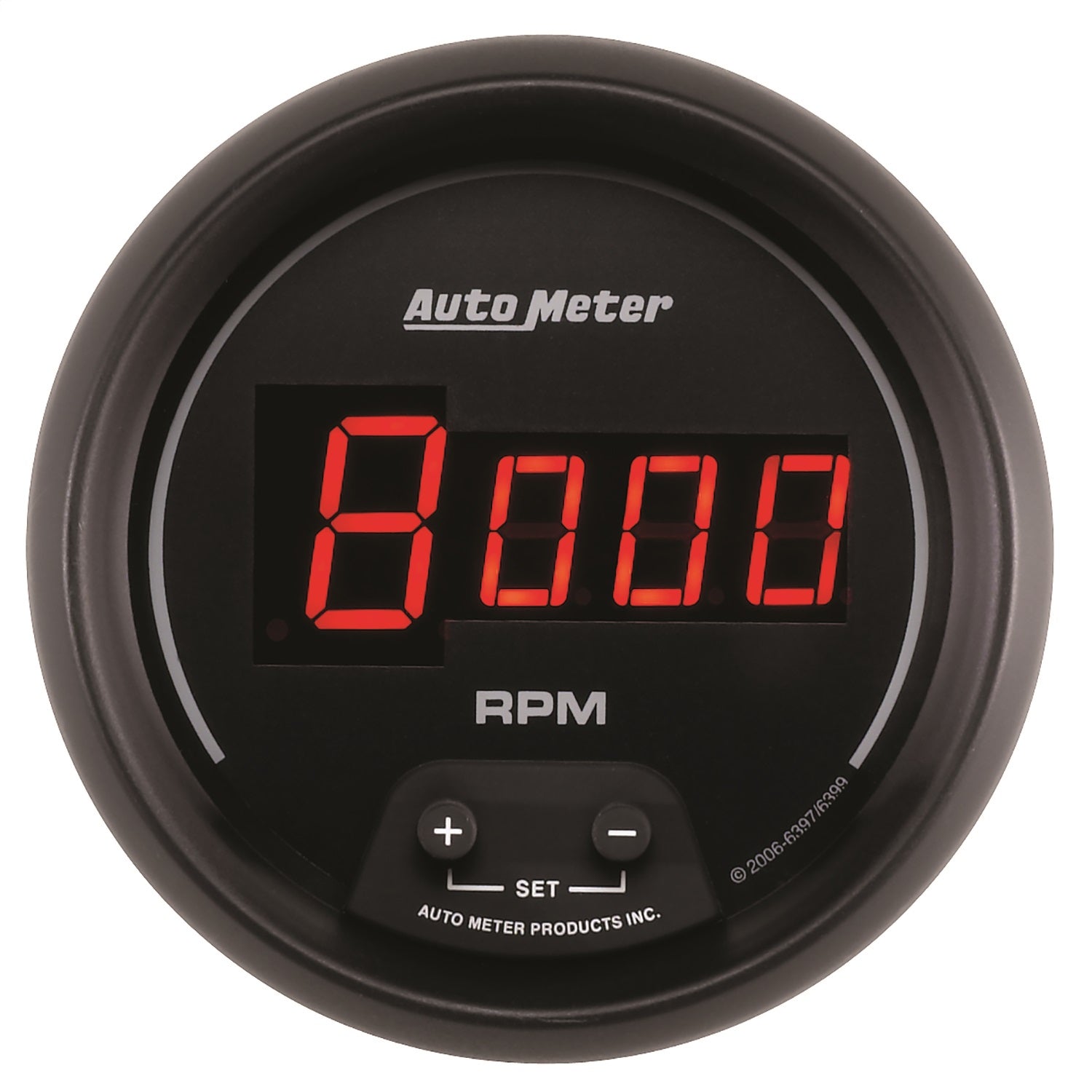 AutoMeter 6397 GAUGE; TACH; 3 3/8in.; 10K RPM; IN-DASH; DIGITAL; BLACK DIAL W/RED LED AutoMeter 6397