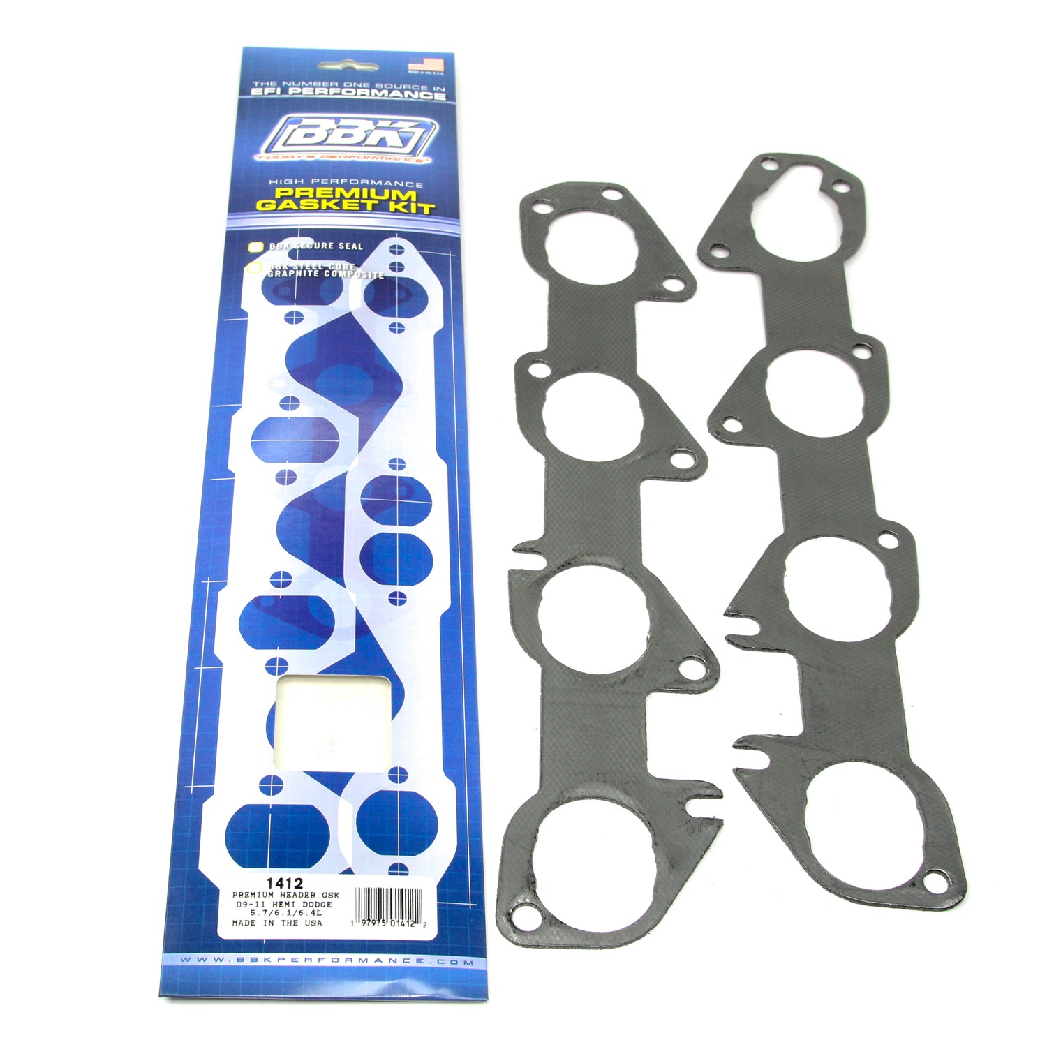 BBK Performance Parts 1412 PREMIUM HEADER GASKET SET- DODGE TRUCK, 5.7L 2009-2024  (PAIR). BBK Performance Parts 1412