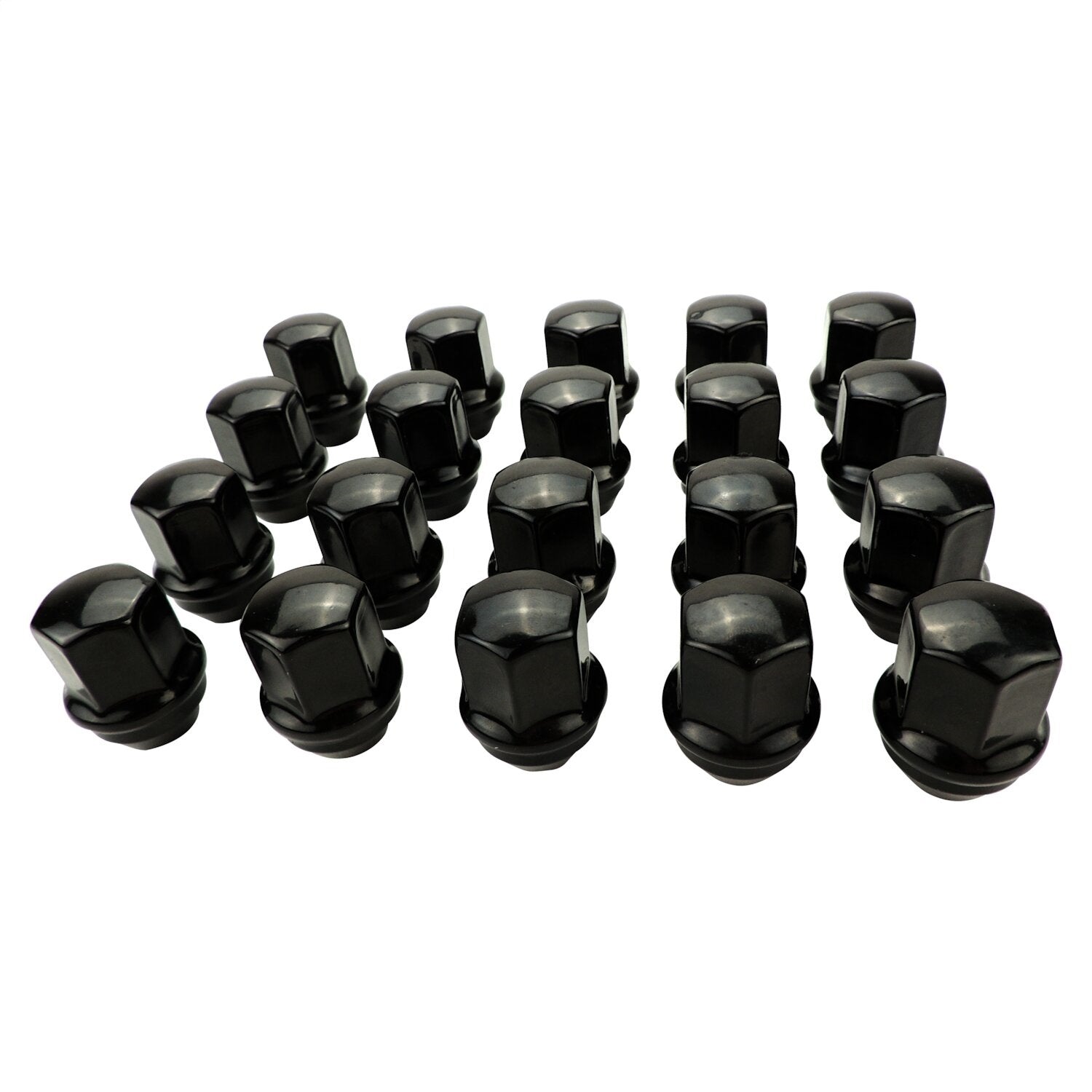 Crown Automotive Jeep Replacement 6509422BLK Wheel Lug Nut Kit; M14 x 1.5 Threads; Capped; Black; Crown Automotive Jeep Replacement 6509422BLK