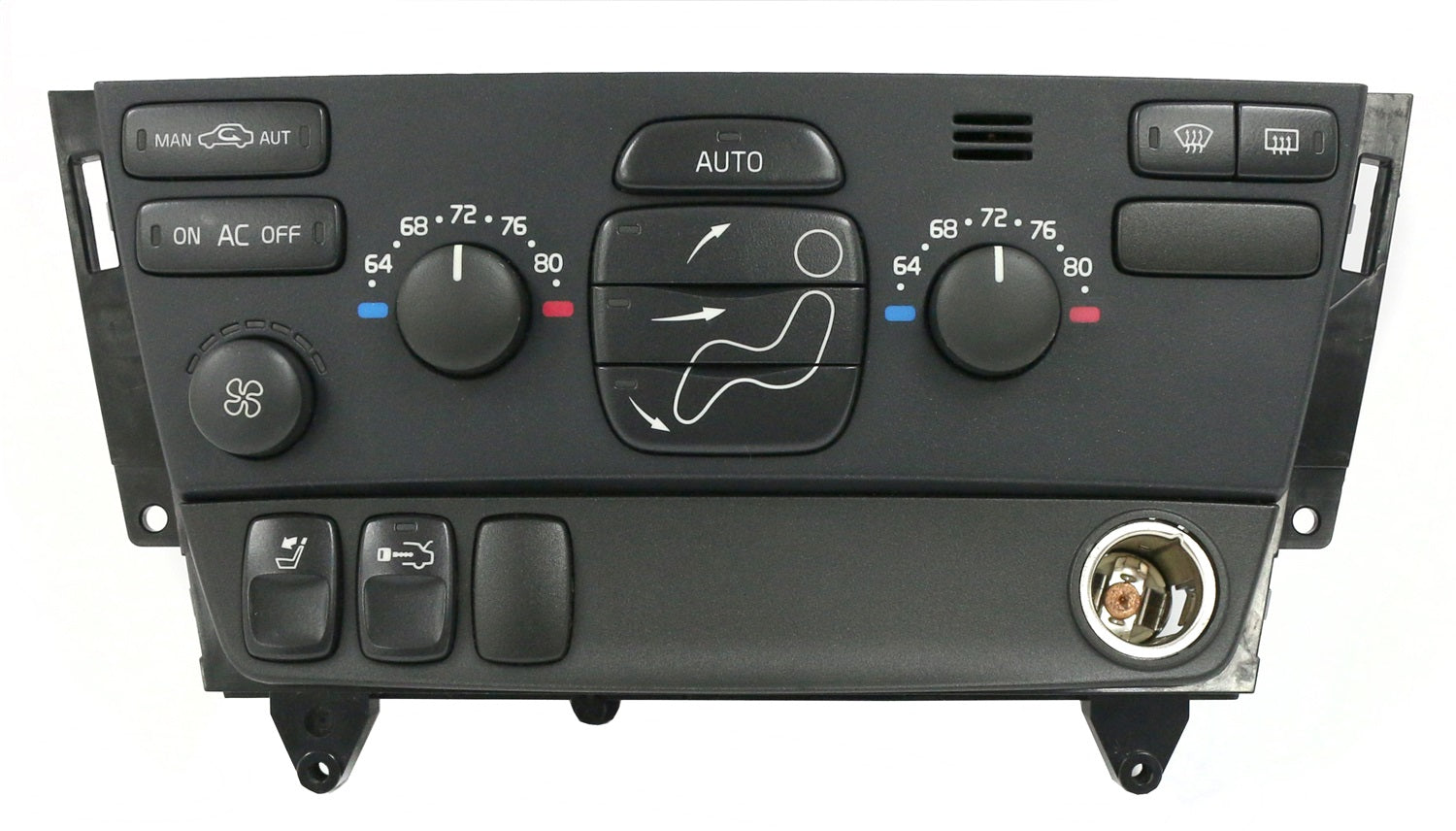 1 Factory Radio 655-58808-NOA-X Climate Control Panel; Remanufactured; Black; OE Part Number: 30746023; 1 Factory Radio 655-58808-NOA-X
