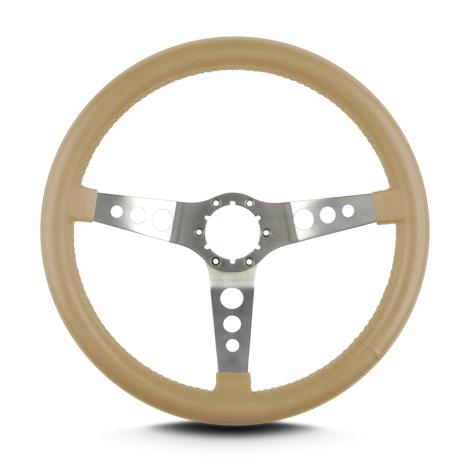 Lokar 65609 Lecarra Hot Rod Steering Wheel; Tan; Brushed Spokes; 14 in. Standard Grip; Lokar 65609