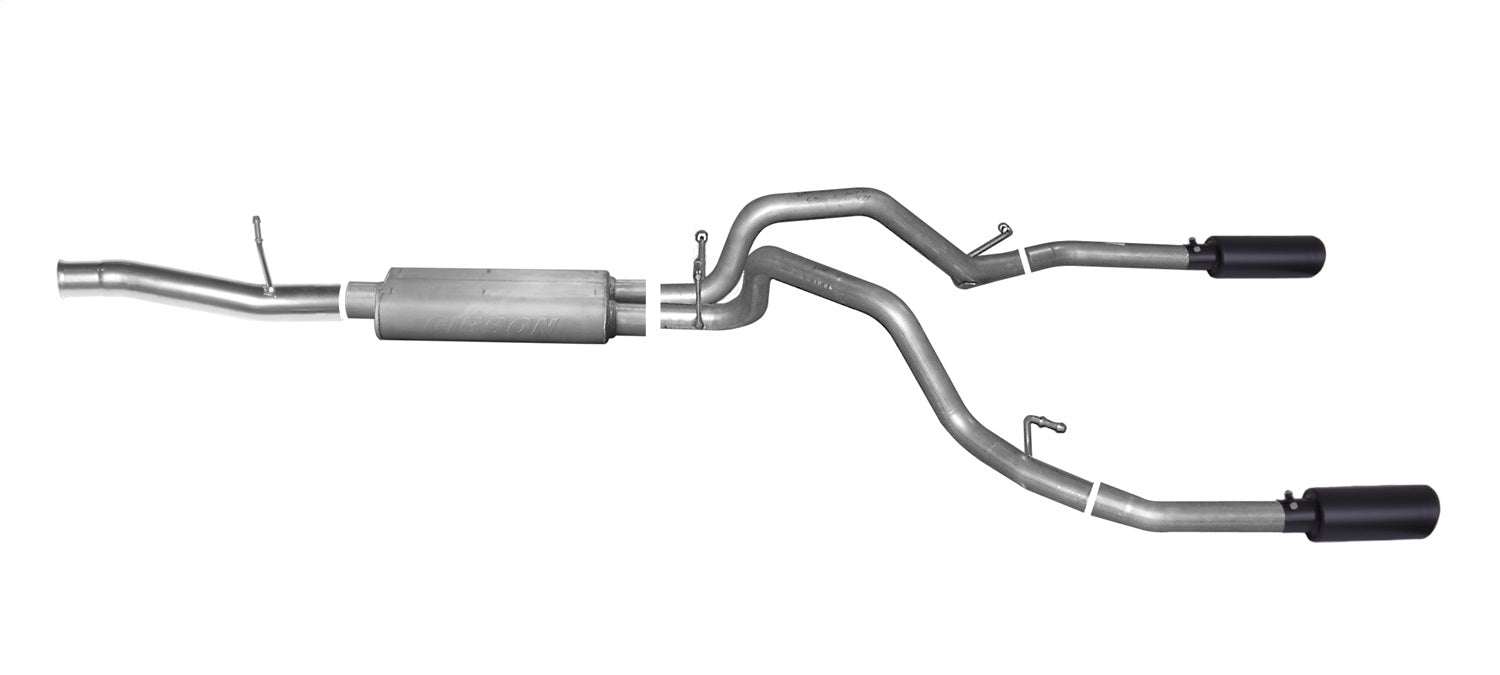 Gibson Performance Exhaust 65654B Black Elite Cat-Back Dual Split Exhaust System; Stainless Gibson Performance Exhaust 65654B