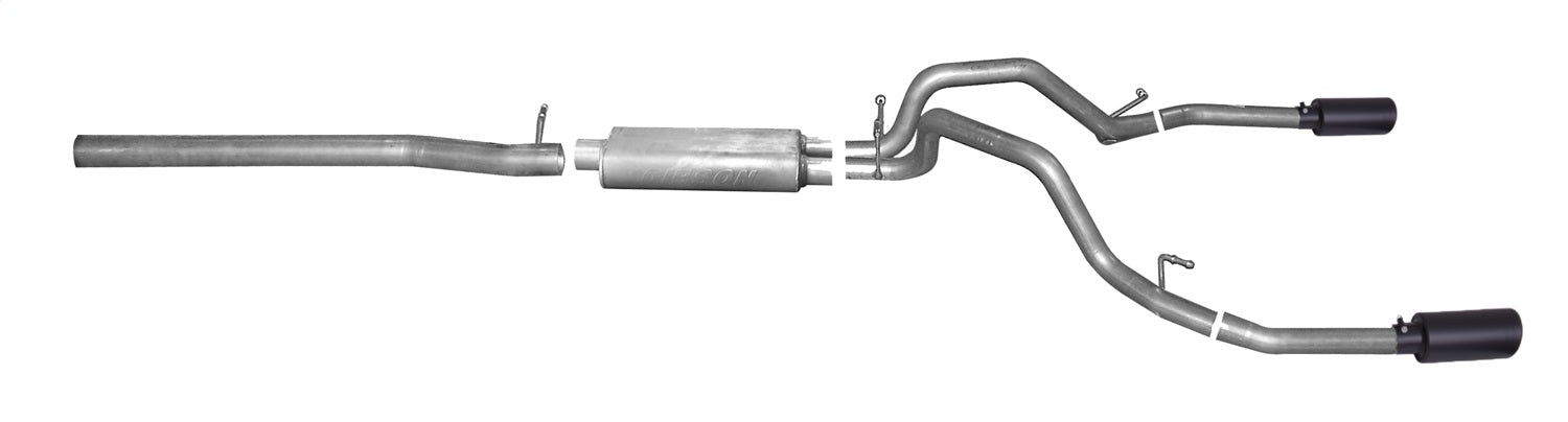 Gibson Performance Exhaust 65677B Black Elite Cat-Back Dual Split Exhaust System; Stainless Gibson Performance Exhaust 65677B