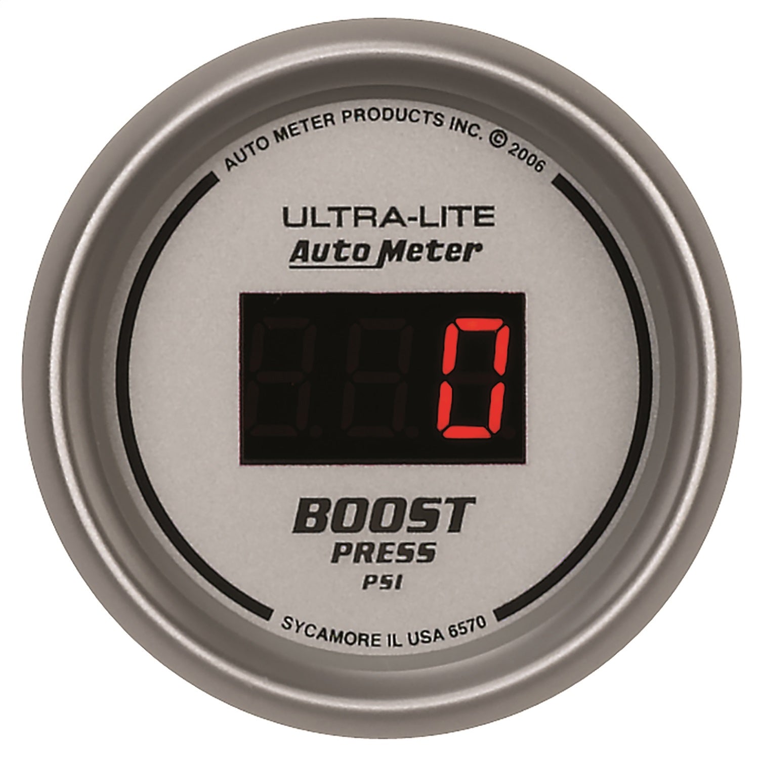 AutoMeter 6570 GAUGE; BOOST; 2 1/16in.; 60PSI; DIGITAL; SILVER DIAL W/RED LED AutoMeter 6570