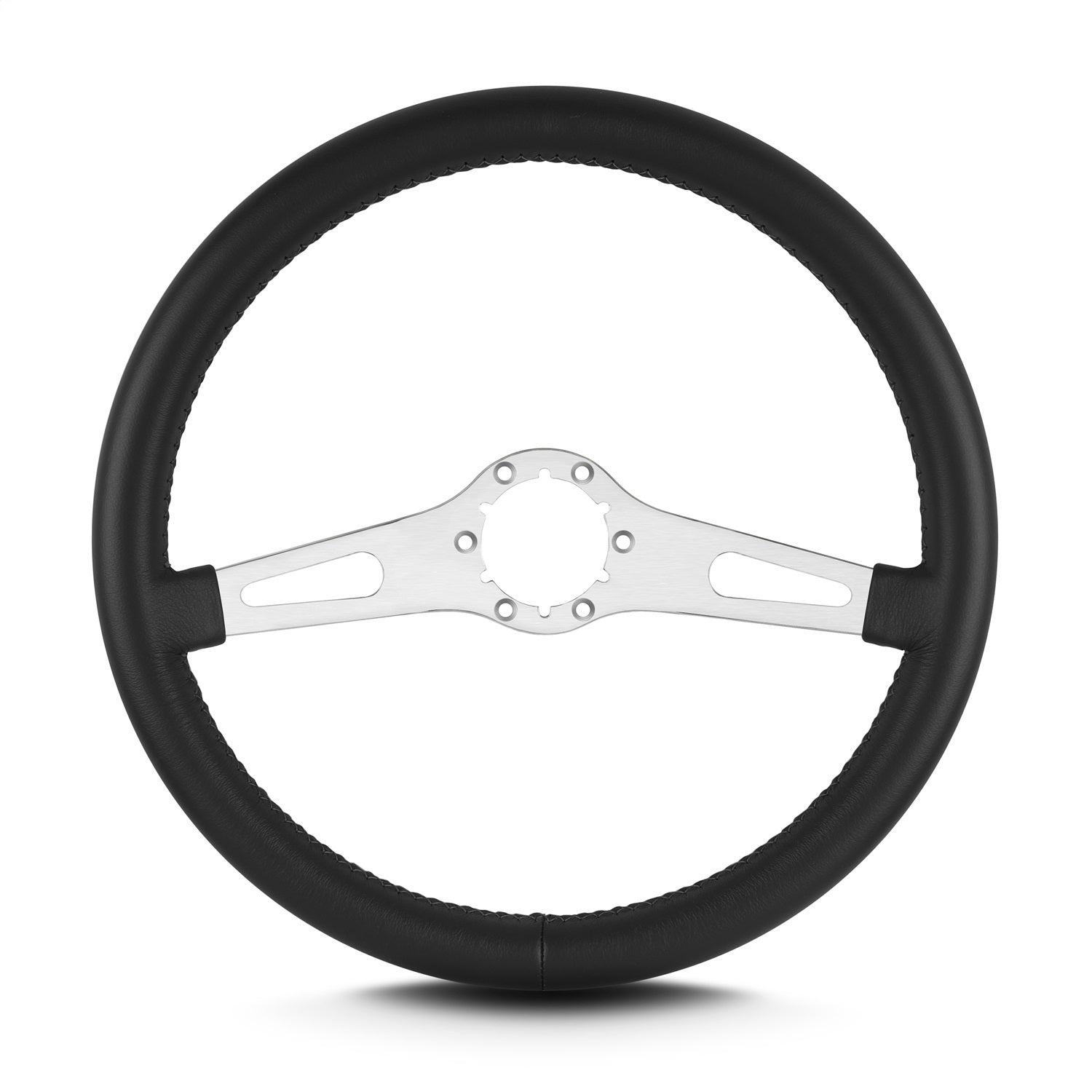 Lokar 65701 Lecarra Teardrop Steering Wheel; Black; 2 Brushed Spokes; 14 in. Standard Grip; Lokar 65701
