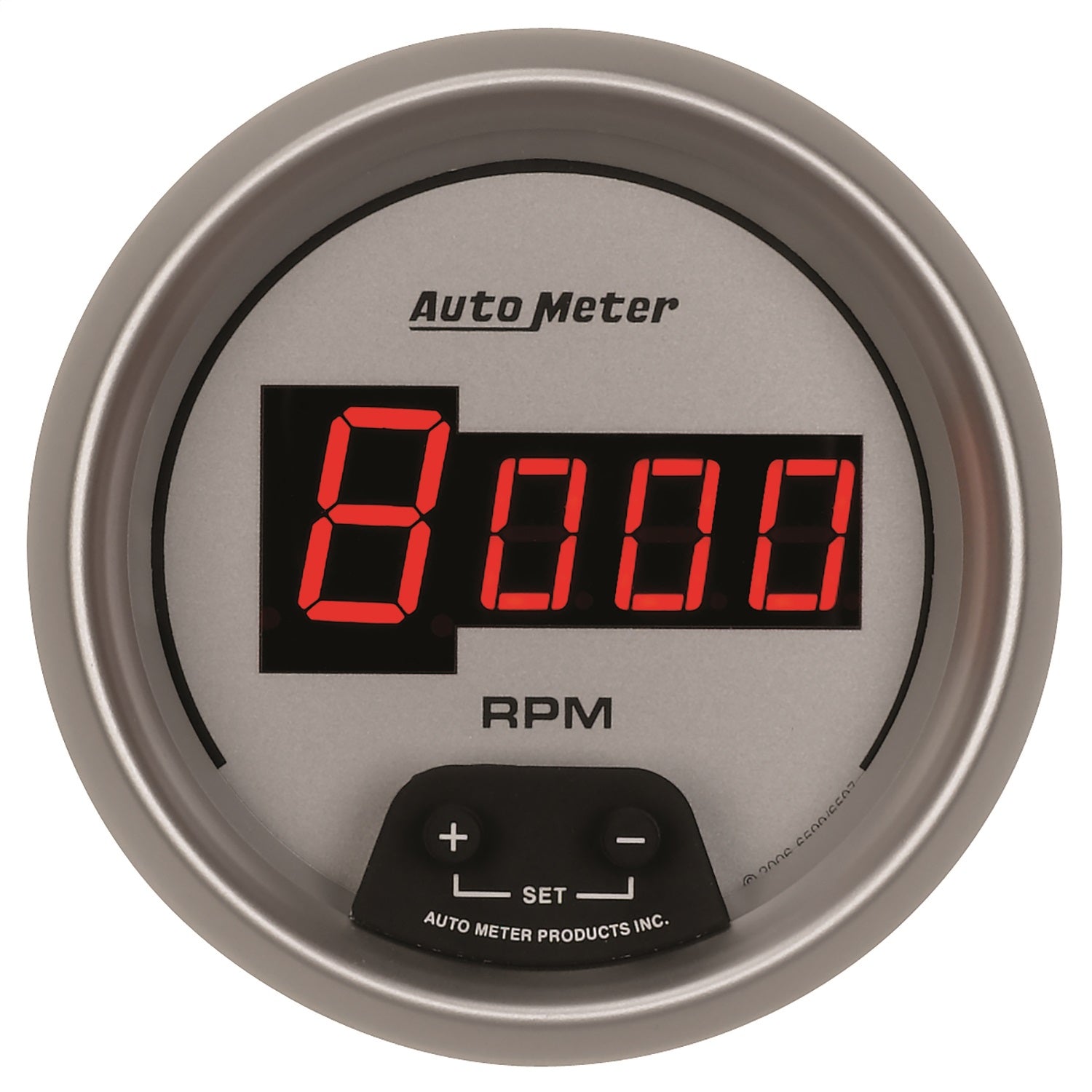 AutoMeter 6597 GAUGE; TACH; 3 3/8in.; 10K RPM; IN-DASH; DIGITAL; SILVER DIAL W/RED LED AutoMeter 6597