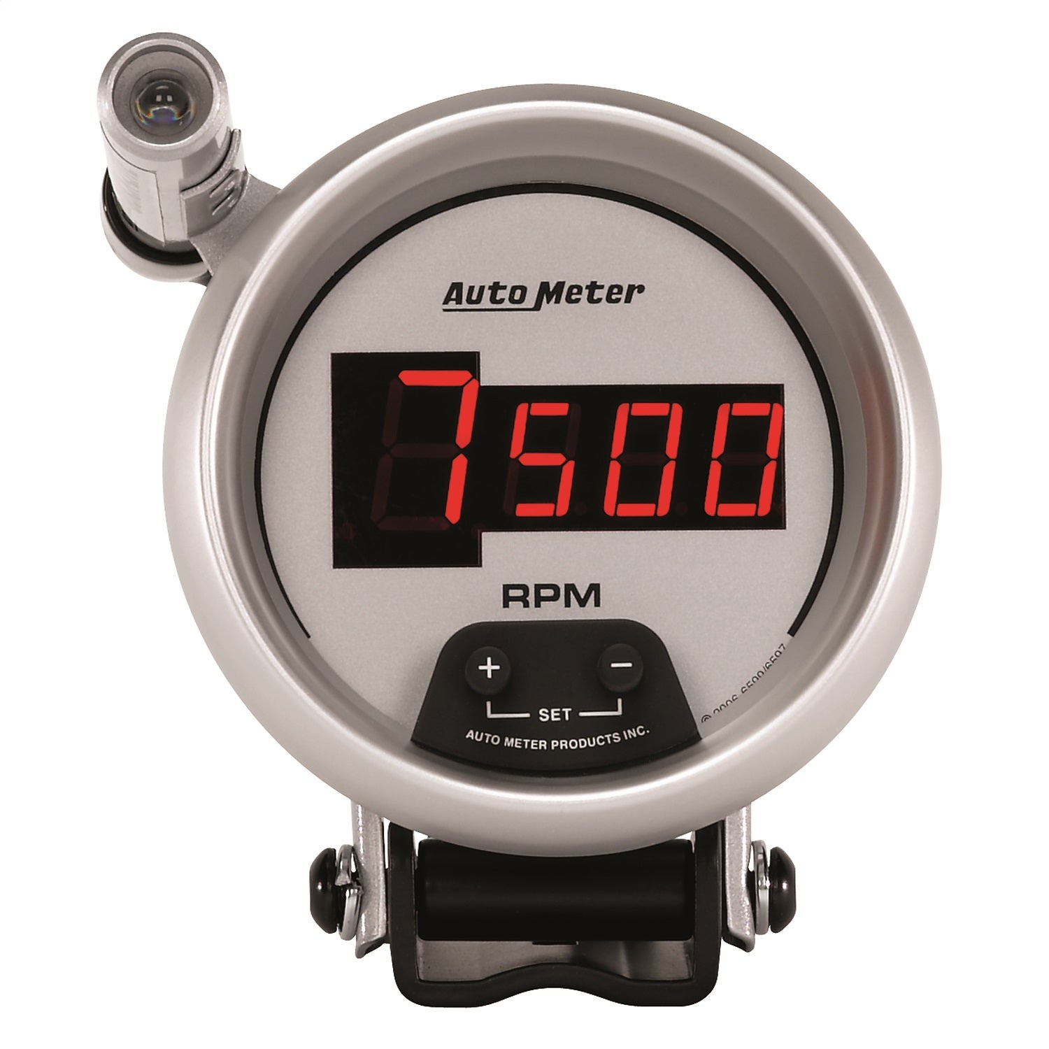 AutoMeter 6599 GAUGE; TACH; 3 3/4in.; 10K RPM; PEDESTAL W/QUICK-LITE; DIGITAL; SLVR W/RED LED AutoMeter 6599