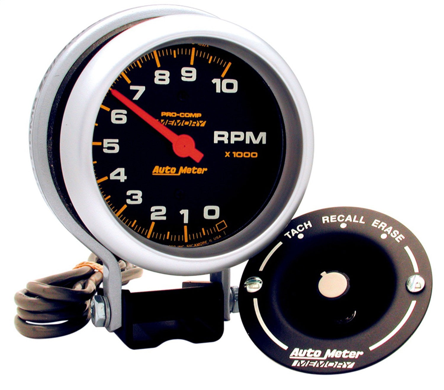 AutoMeter 6601 GAUGE; TACHOMETER; 3 3/4in.; 10K RPM; PEDESTAL W/PEAK MEMORY; PRO-COMP AutoMeter 6601